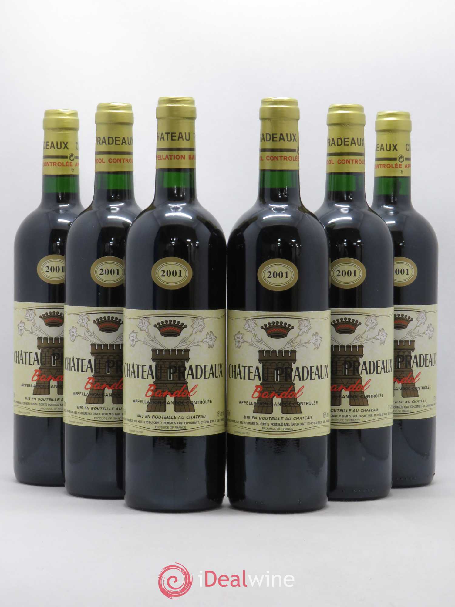 Bandol Château Pradeaux Famille Portalis 2001 - Lot de 6 bouteilles - 0