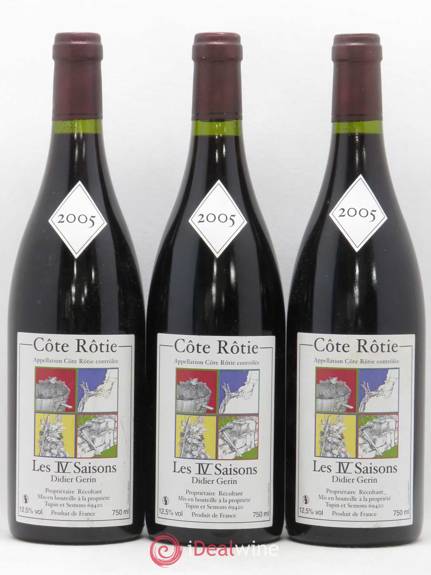 Côte-Rôtie Les IV Saisons Didier Gerin 2005 - Posten von 3 Flaschen - 0