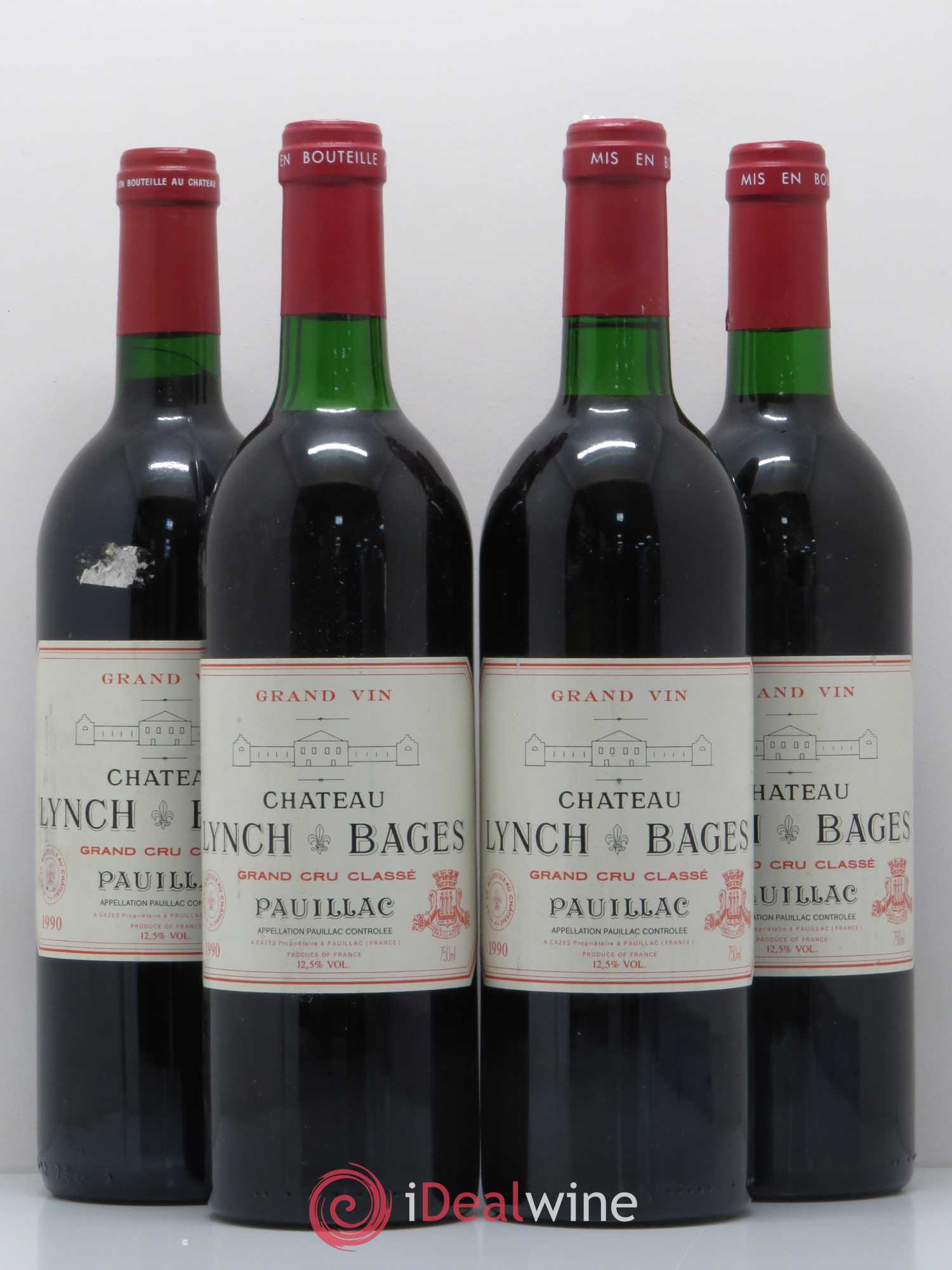 Château Lynch Bages 5ème Grand Cru Classé 1990 - Lot de 4 bouteilles - 0