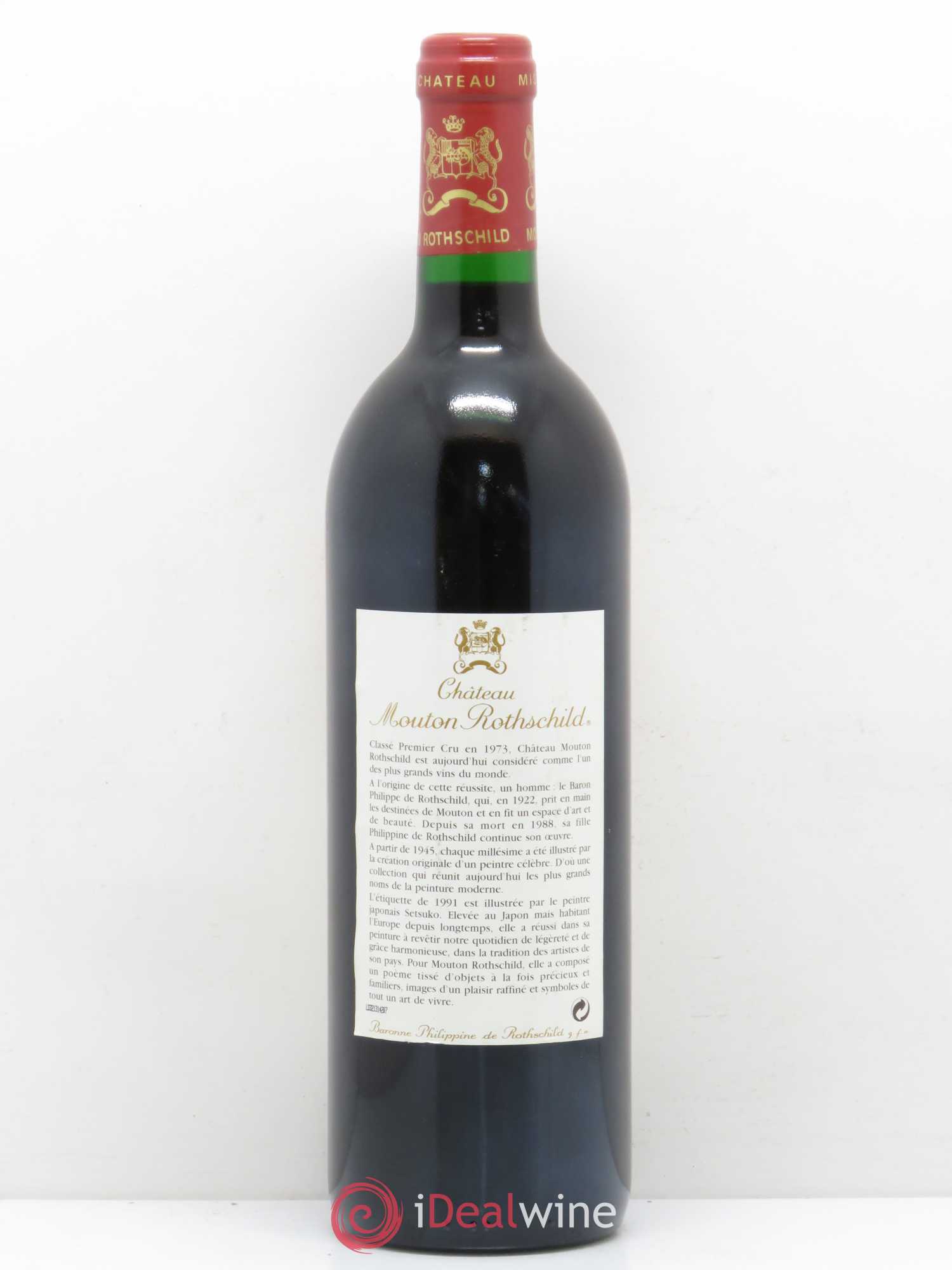 Château Mouton Rothschild 1er Grand Cru Classé 1991 - Lot de 1 bouteille - 1