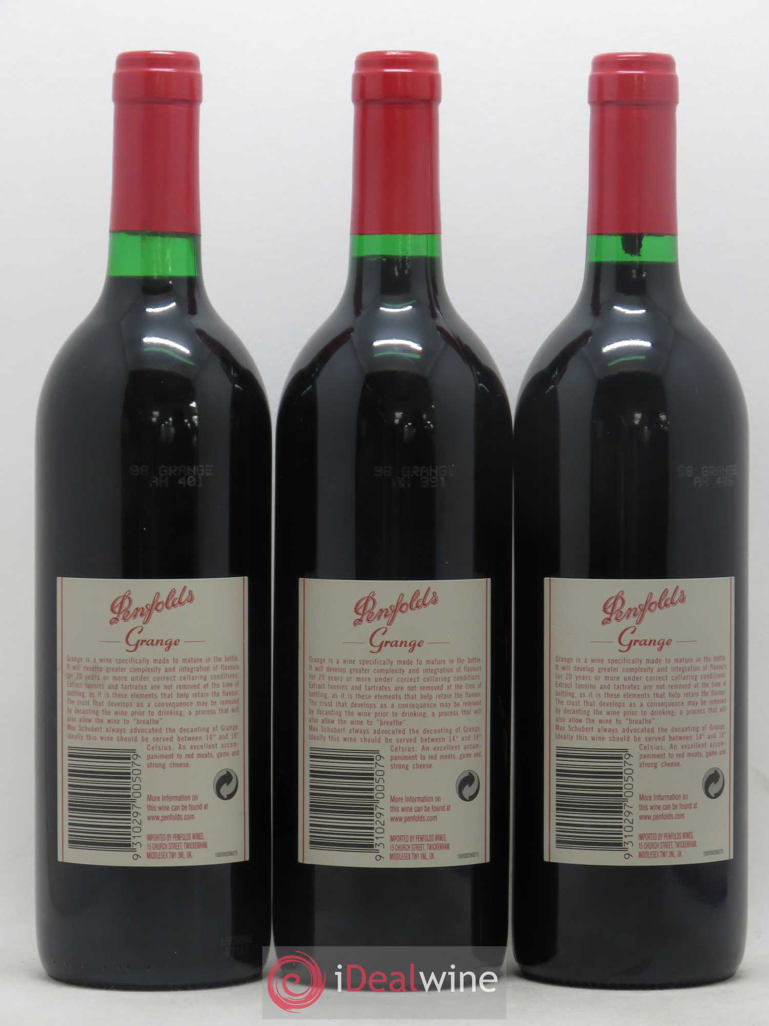 Australie South Australia Penfolds Grange Shiraz 1998 - Posten von 3 Flaschen - 1