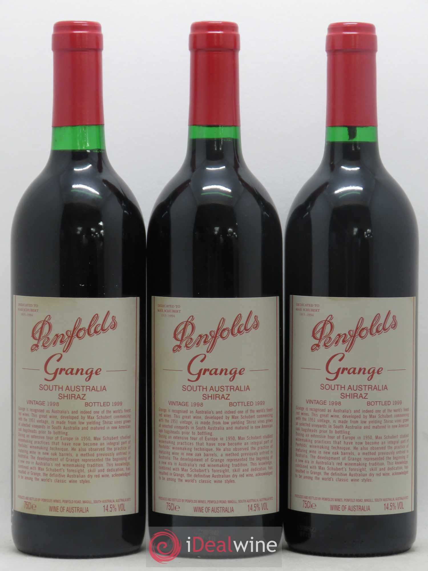Australie South Australia Penfolds Grange Shiraz 1998 - Posten von 3 Flaschen - 0