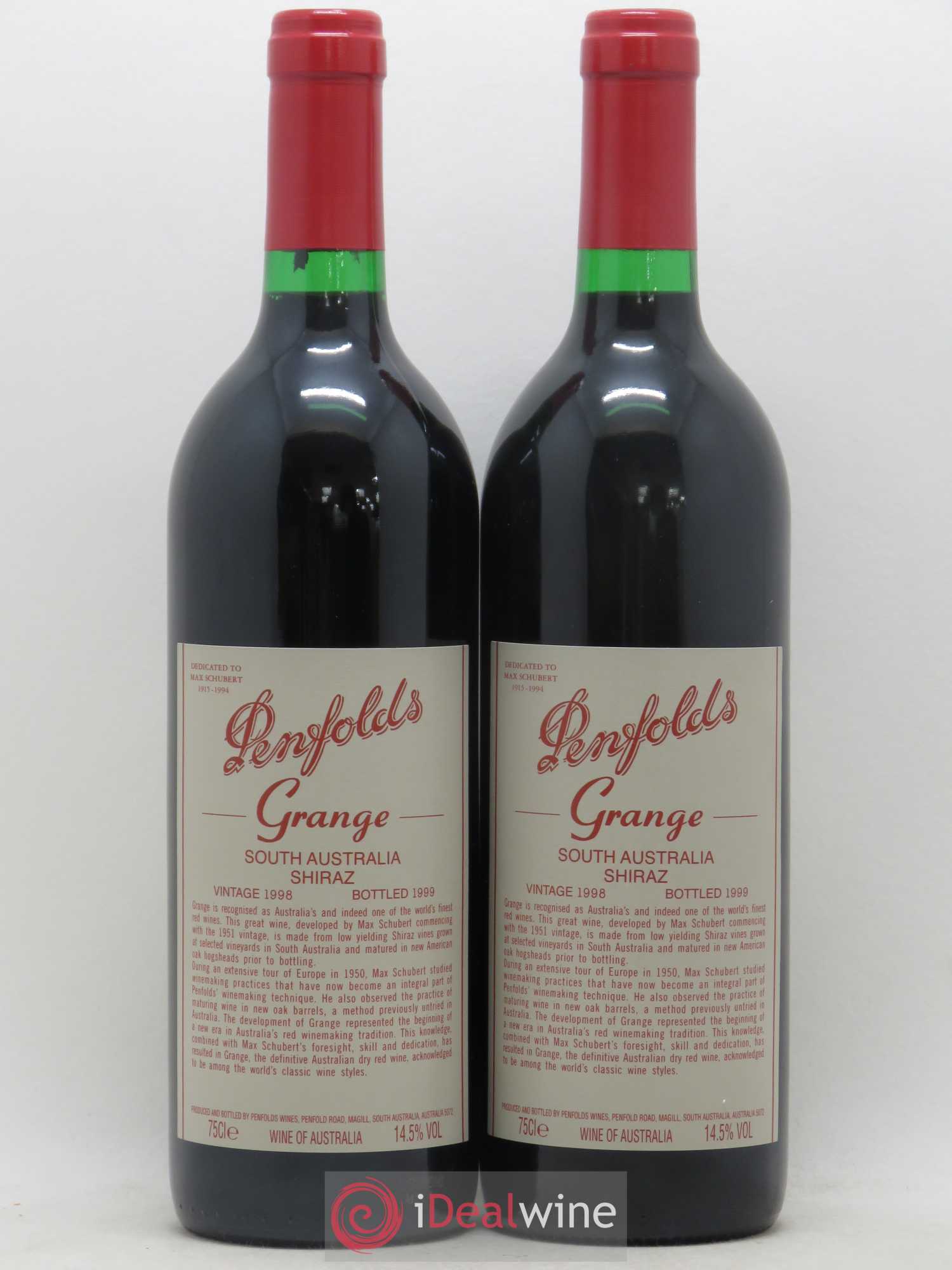 Australie South Australia Penfolds Grange Shiraz 1998 - Posten von 2 Flaschen - 0