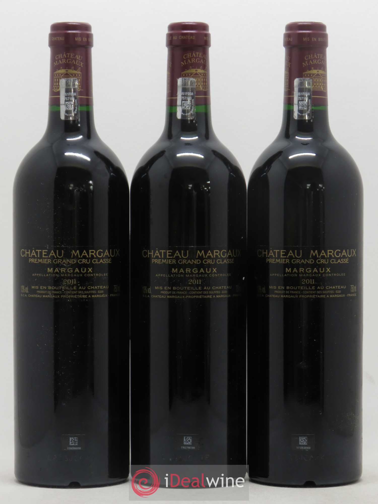 Château Margaux 1er Grand Cru Classé 2011 - Lot de 3 bouteilles - 1