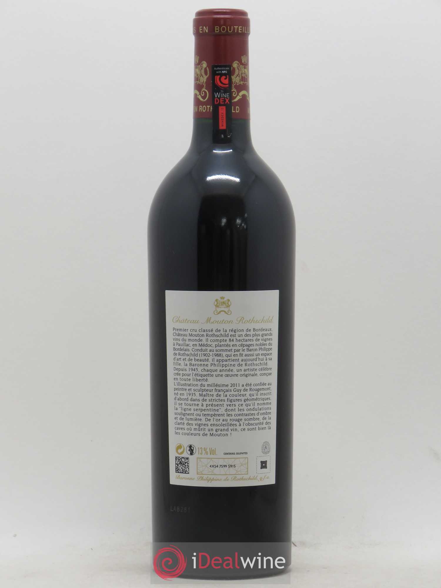 Château Mouton Rothschild 1er Grand Cru Classé 2011 - Lot de 1 bouteille - 1