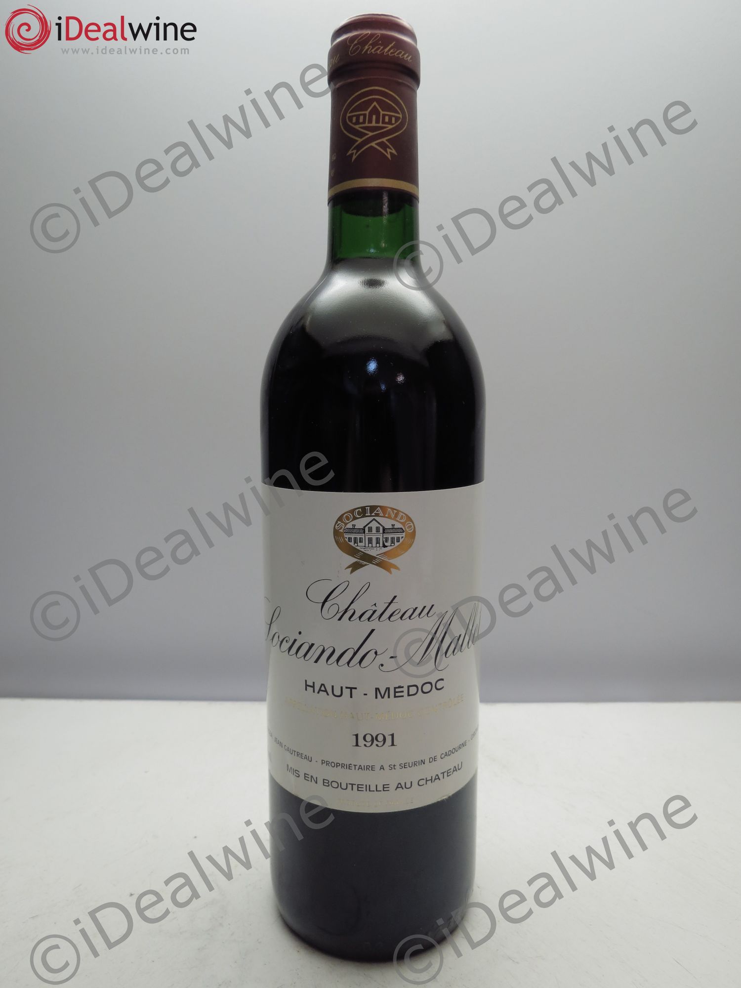 Château Sociando Mallet 1991 - Lot de 1 bouteille - 0