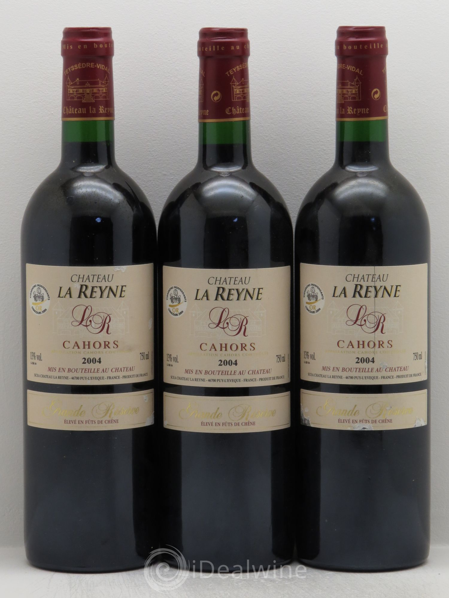 Cahors la Reyne Grande Réserve (sans prix de réserve) 2004 - Posten von 3 Flaschen - 0