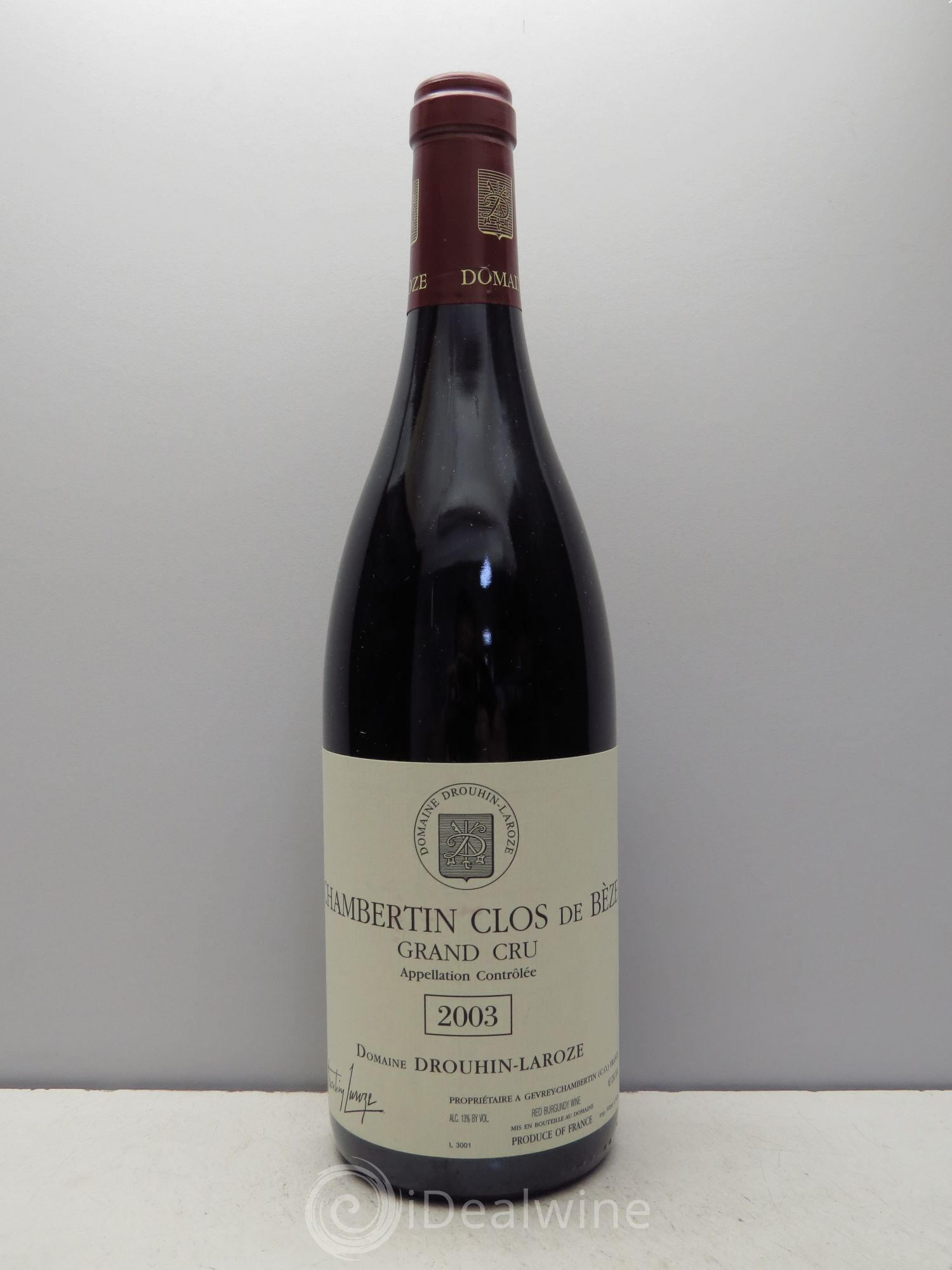 Chambertin Clos de Bèze Grand Cru Domaine Drouhin-Laroze 2003 - Lot de 1 bouteille - 0