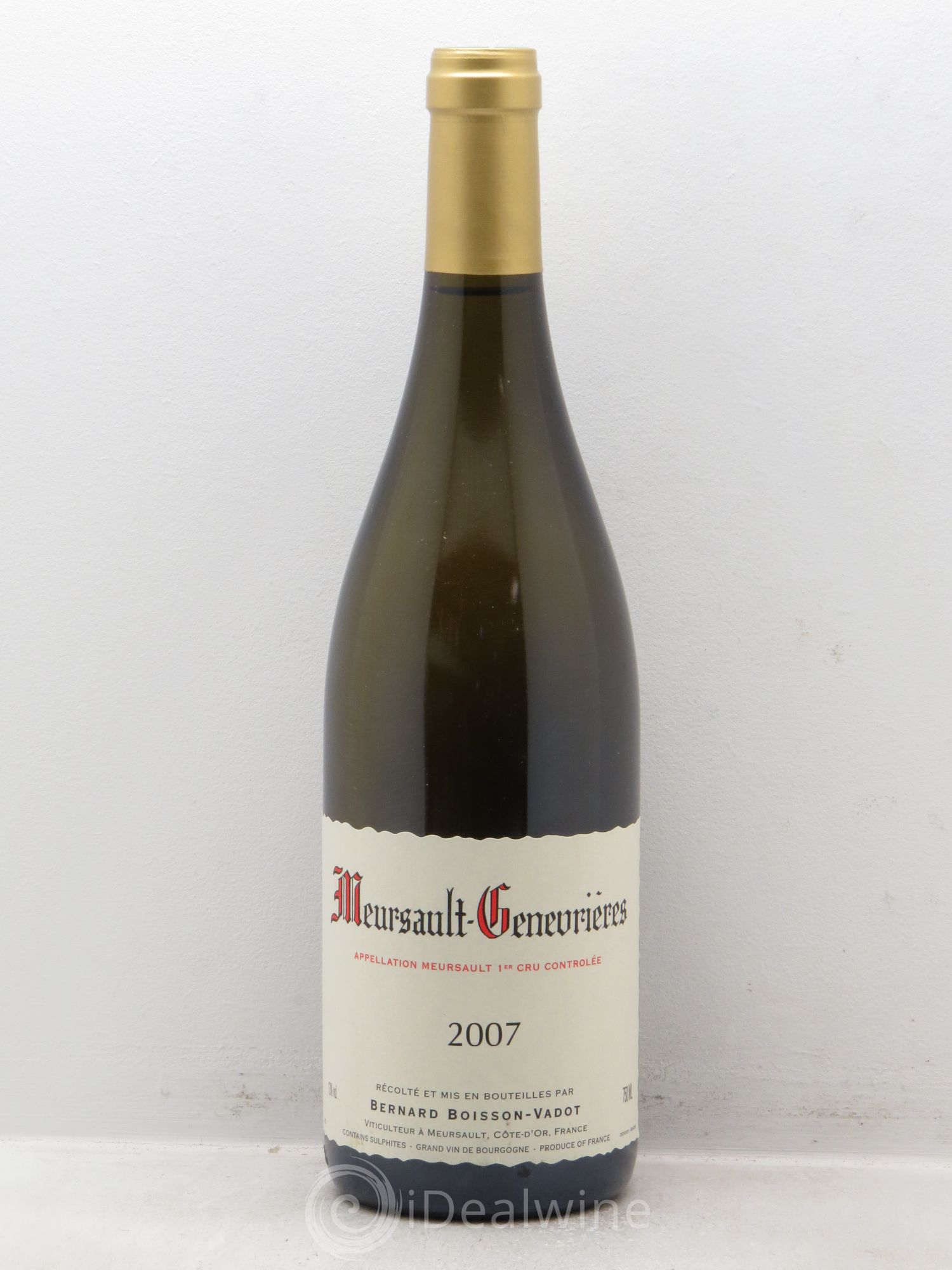 Meursault 1er Cru Domaine Boisson Vadot 2007 - Lot de 1 bouteille - 0