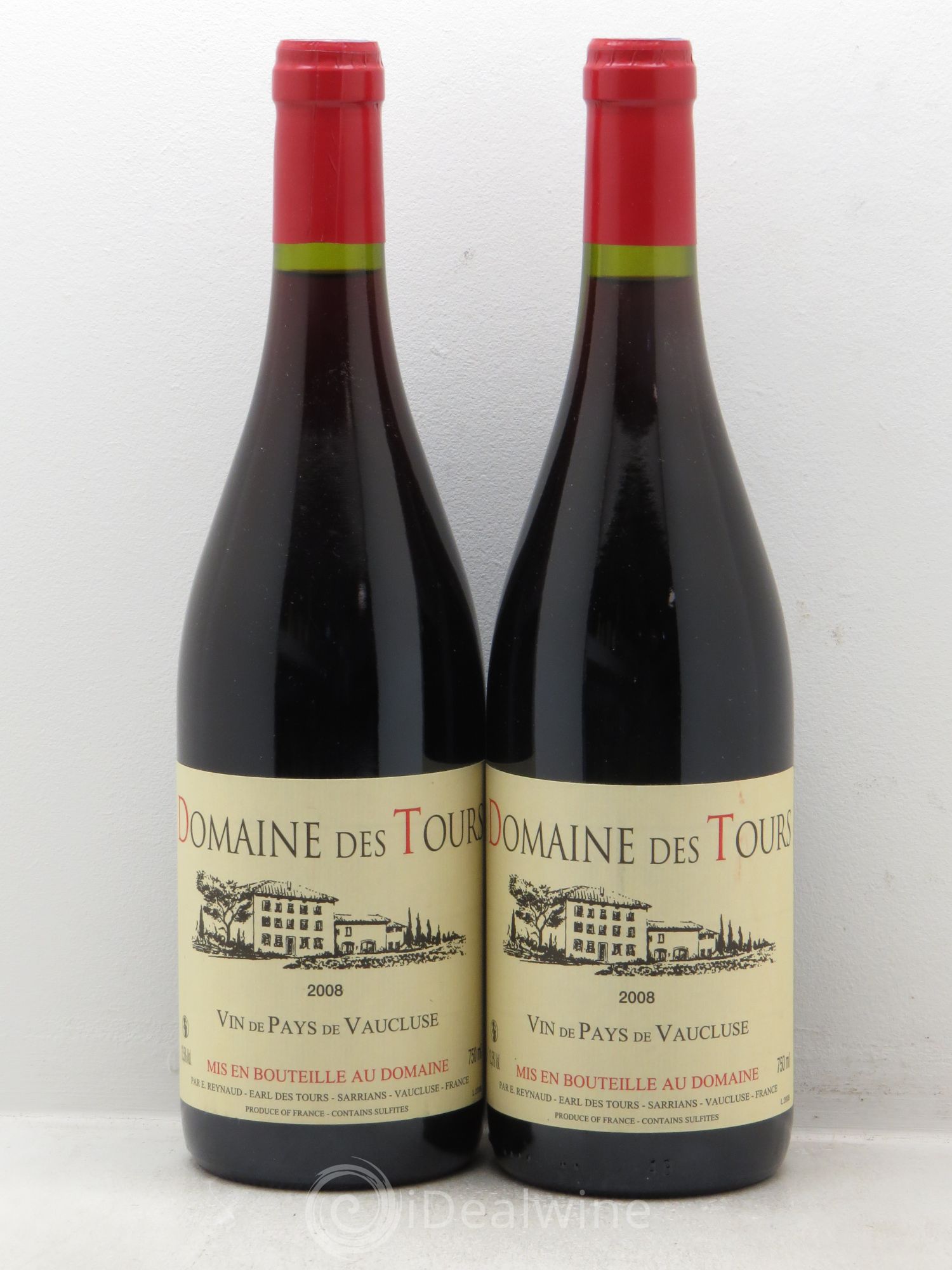Divers Vin de pays Vaucluse Domaine des Tours E.Reynaud 2008 - Posten von 2 Flaschen - 0