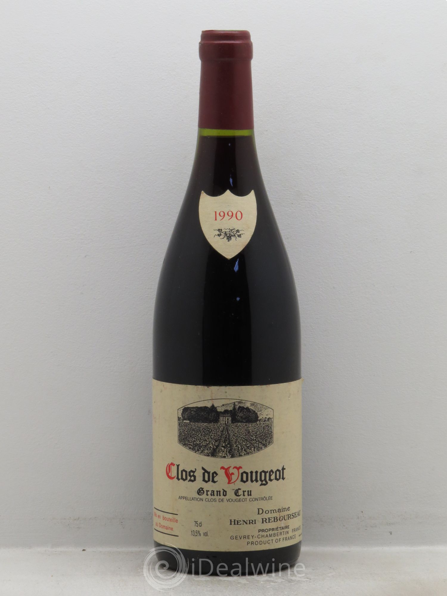Clos de Vougeot Grand Cru Henri Rebourseau (Domaine) 1990 - Lot de 1 bouteille - 0