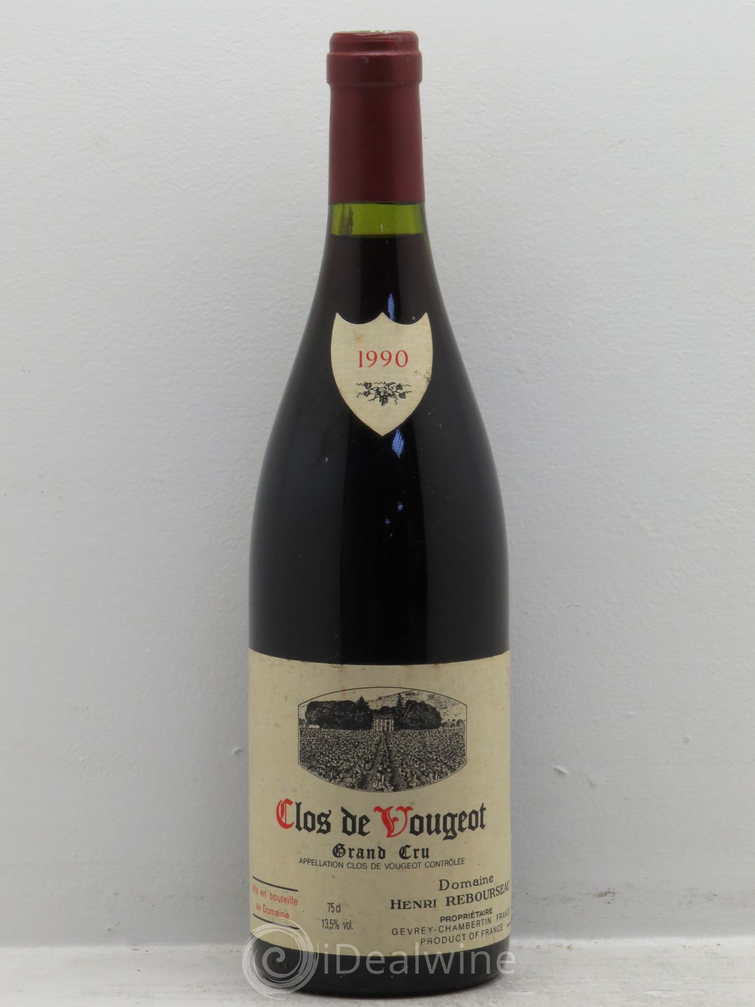 Clos de Vougeot Grand Cru Henri Rebourseau (Domaine) 1990 - Lot de 1 bouteille - 0