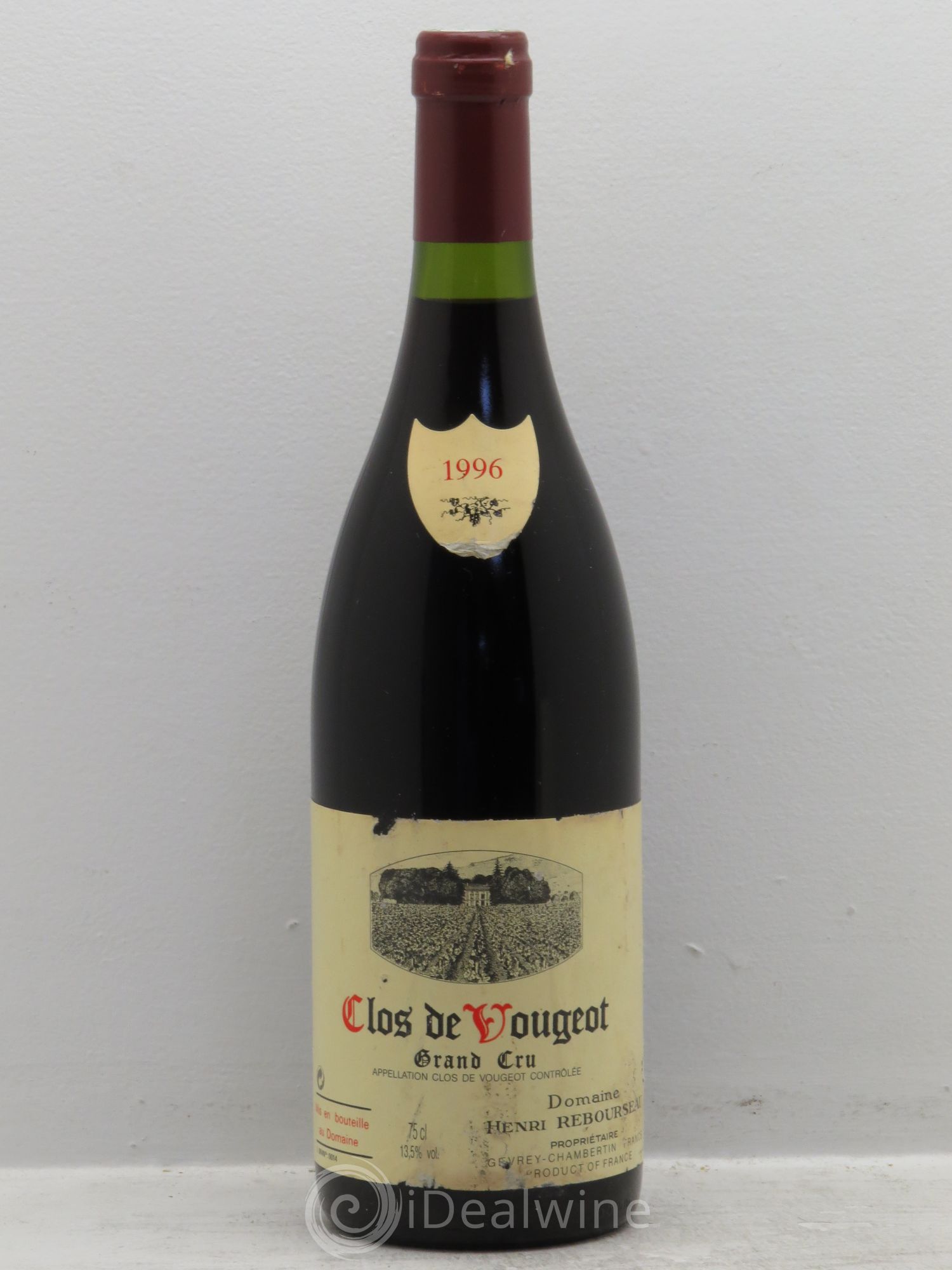 Clos de Vougeot Grand Cru Henri Rebourseau (Domaine) 1996 - Lot de 1 bouteille - 0