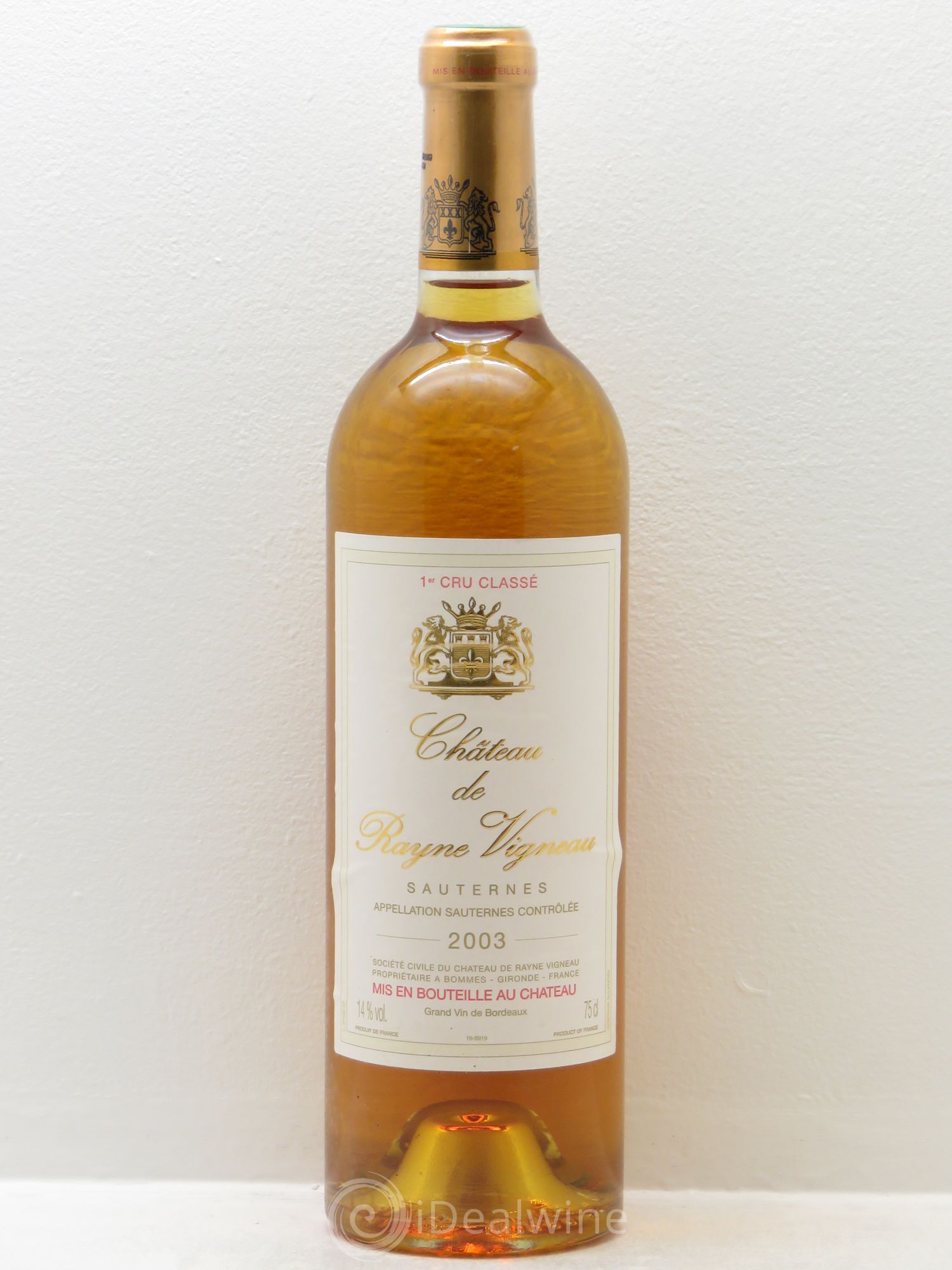 Château de Rayne Vigneau 1er Grand Cru Classé 2003 - Lotto di 1 bottiglia - 0