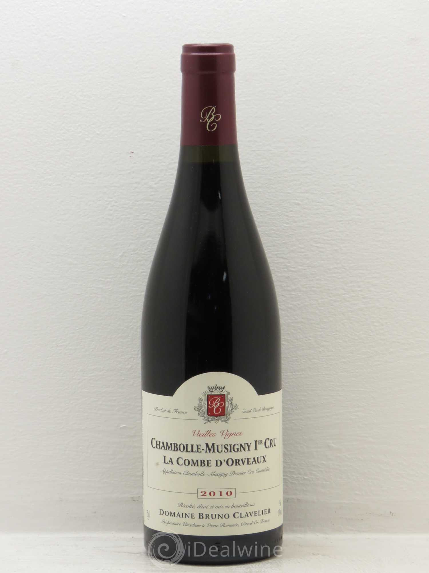 Chambolle-Musigny 1er Cru La Combe d'Orveaux Vieilles Vignes Bruno Clavelier 2010 - Lot de 1 bouteille - 0