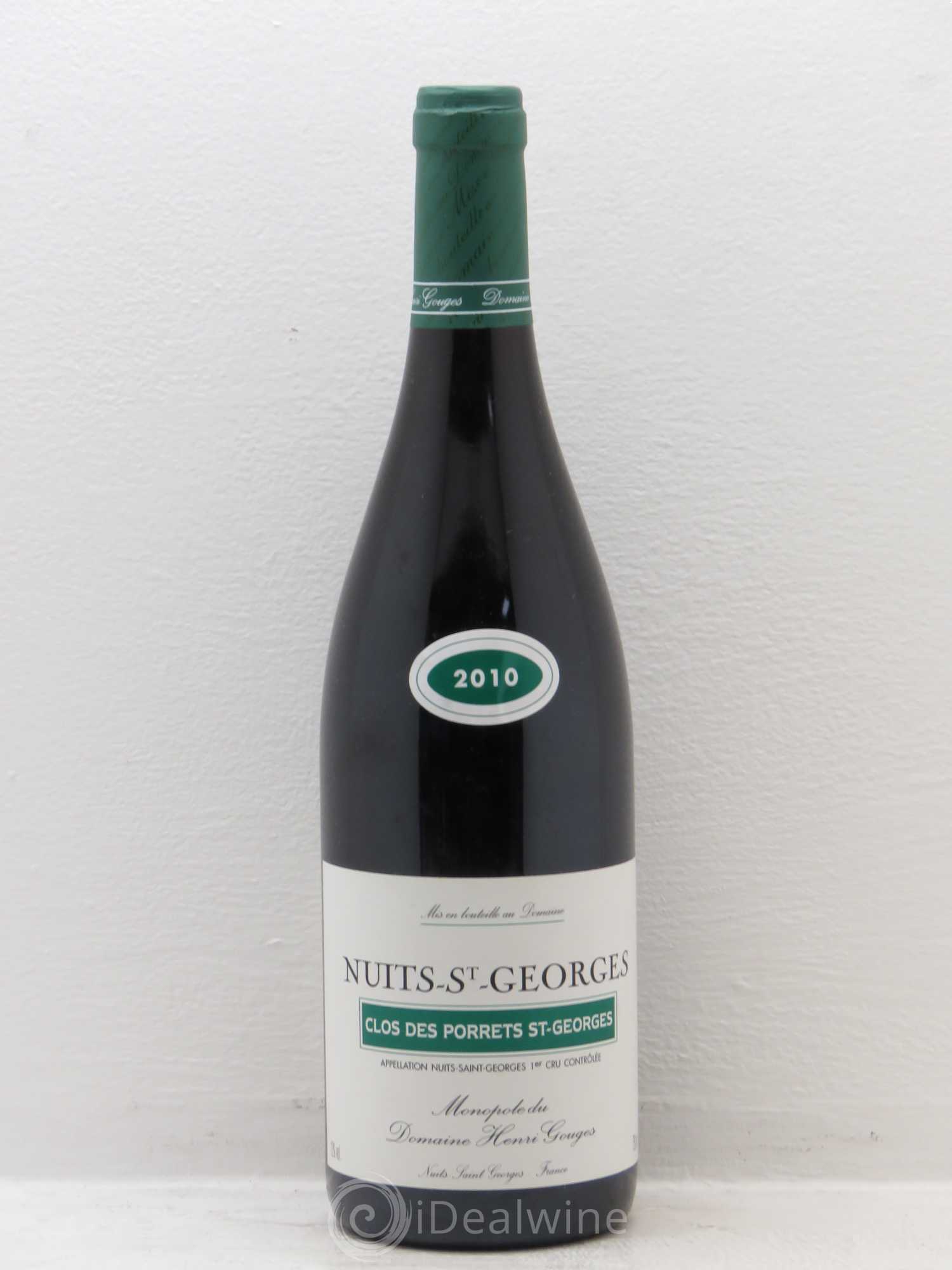 Nuits-Saint-Georges 1er Cru Clos des Porrets St Georges Henri Gouges 2010 - Lot de 1 bouteille - 0