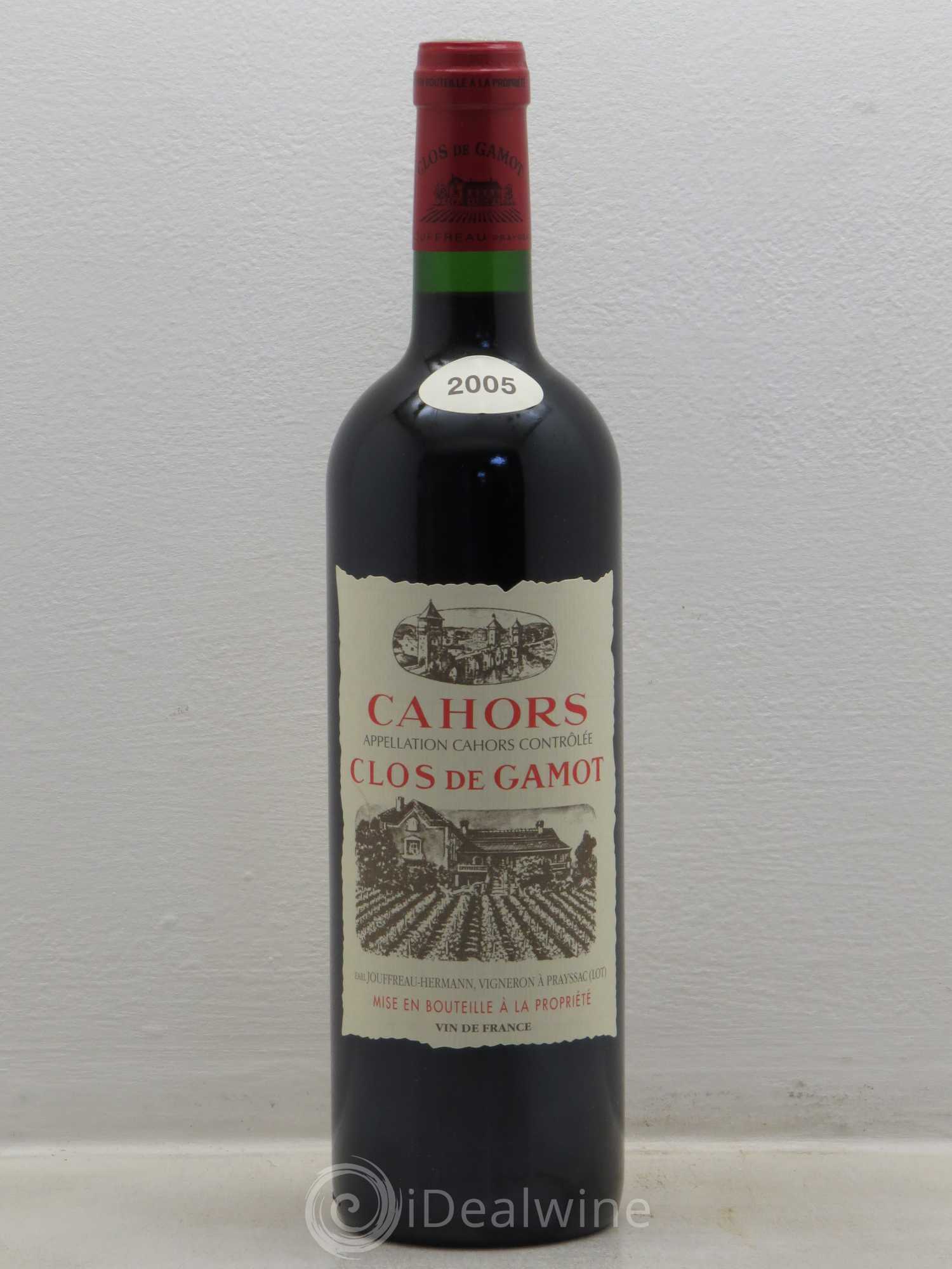 Cahors Clos de Gamot famille Jouffreau 2005 - Lot de 1 bouteille - 0
