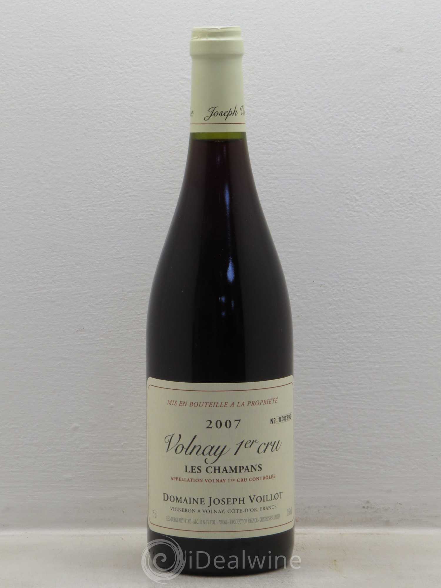 Volnay 1er Cru les Champans Joseph Voillot (Domaine) 2007 - Lot de 1 bouteille - 0