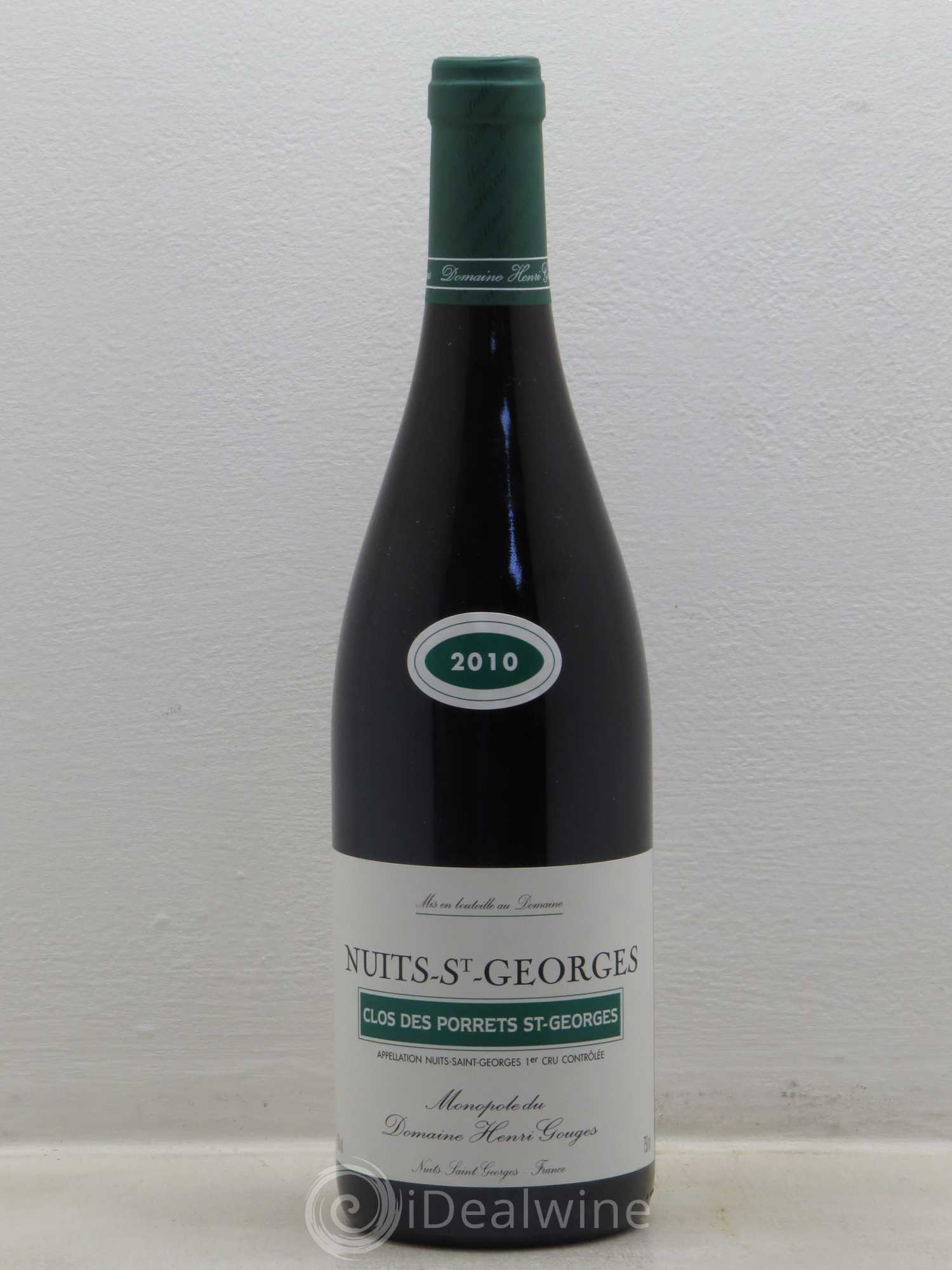 Nuits-Saint-Georges 1er Cru Clos des Porrets St Georges Henri Gouges 2010 - Lot de 1 bouteille - 0