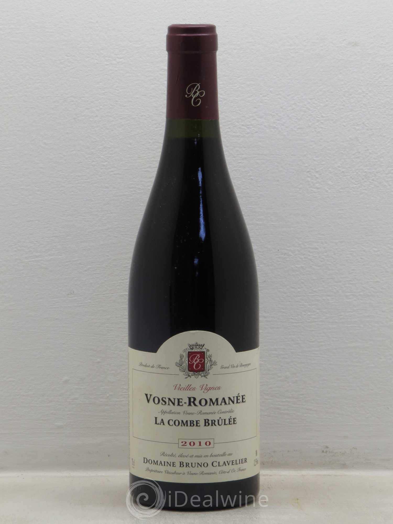 Vosne-Romanée Vieilles vignes La Combe Brûlée Bruno Clavelier 2010 - Lot de 1 bouteille - 0