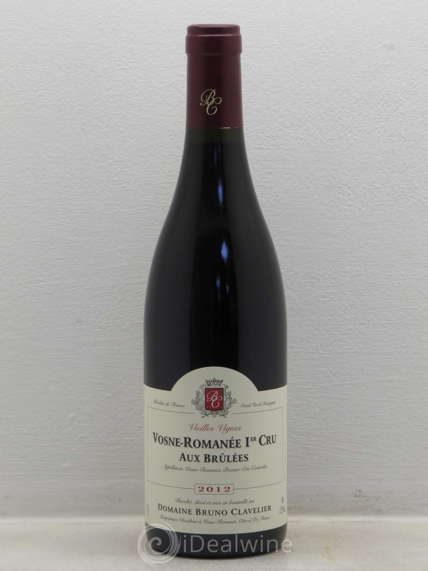 Vosne-Romanée 1er Cru Aux Brulées Vieilles Vignes Bruno Clavelier 2012 - Lot de 1 bouteille - 0