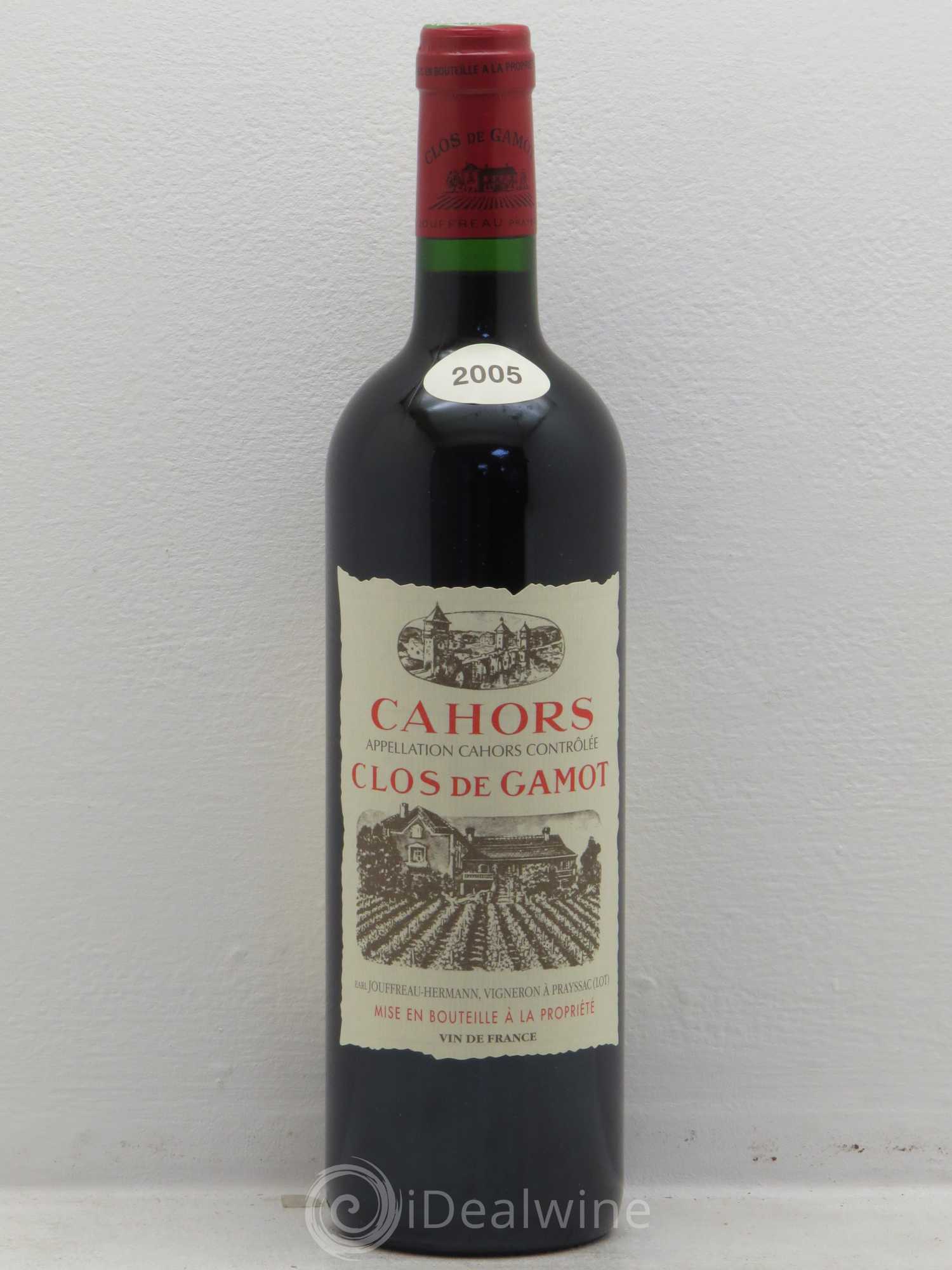 Cahors Clos de Gamot famille Jouffreau 2005 - Lot de 1 bouteille - 0
