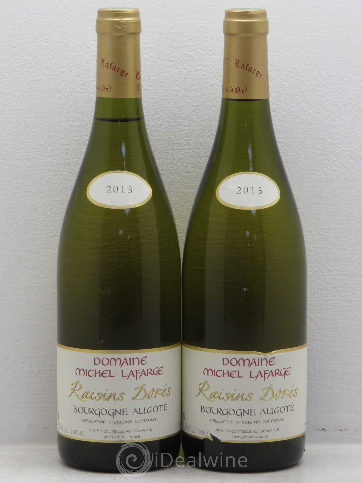 Bourgogne Aligoté Raisins dorés Domaine Lafarge 2013 - Posten von 2 Flaschen - 0