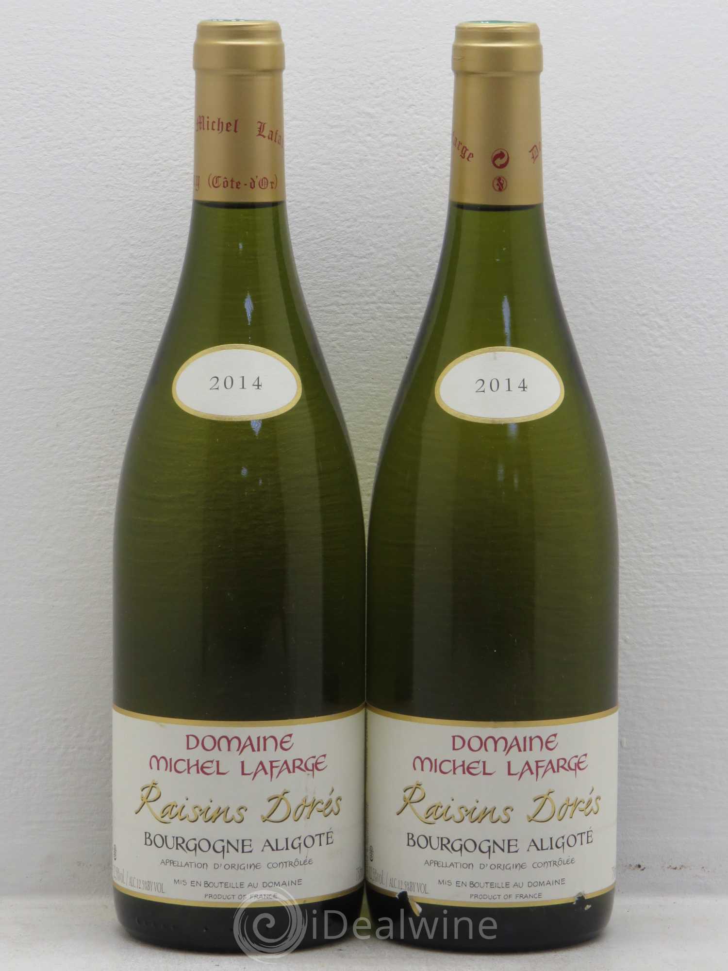Bourgogne Aligoté Raisins dorés Domaine Lafarge 2014 - Posten von 2 Flaschen - 0