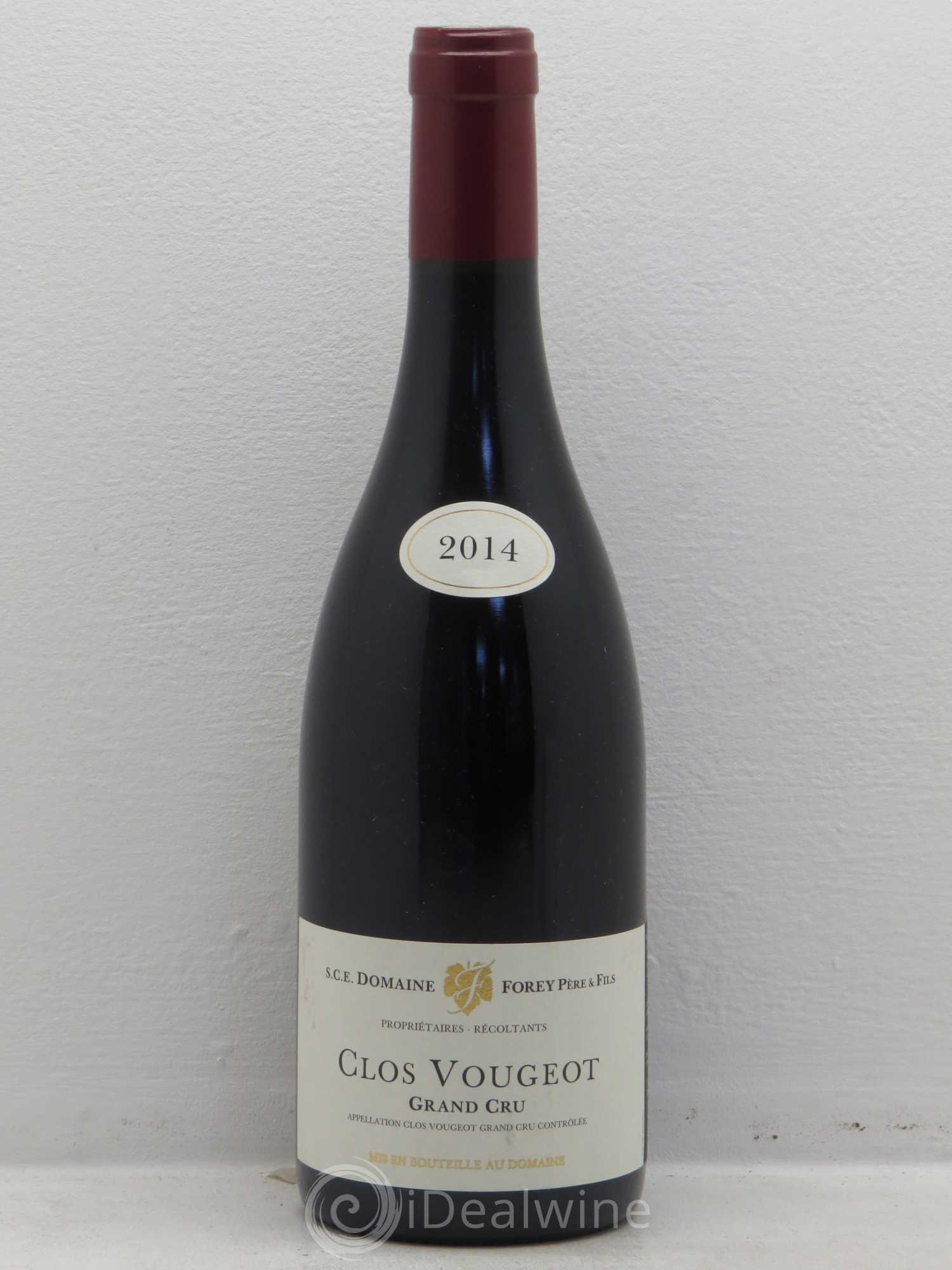 Clos de Vougeot Grand Cru Domaine Forey 2014 - Lot de 1 bouteille - 0