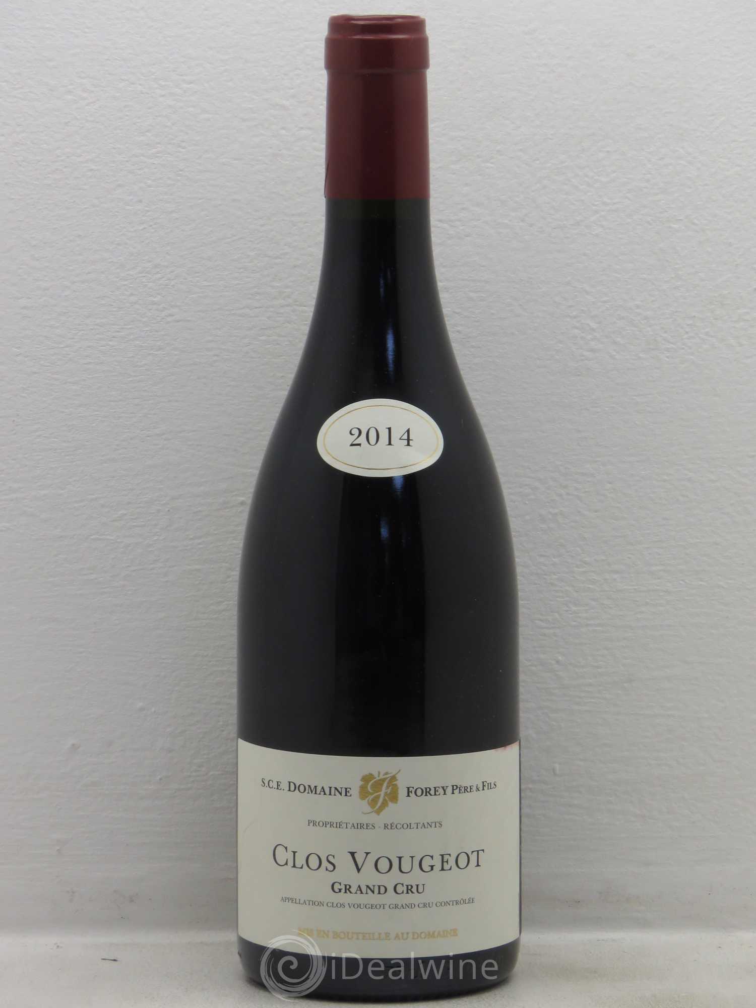 Clos de Vougeot Grand Cru Domaine Régis Forey 2014 - Lot de 1 bouteille - 0