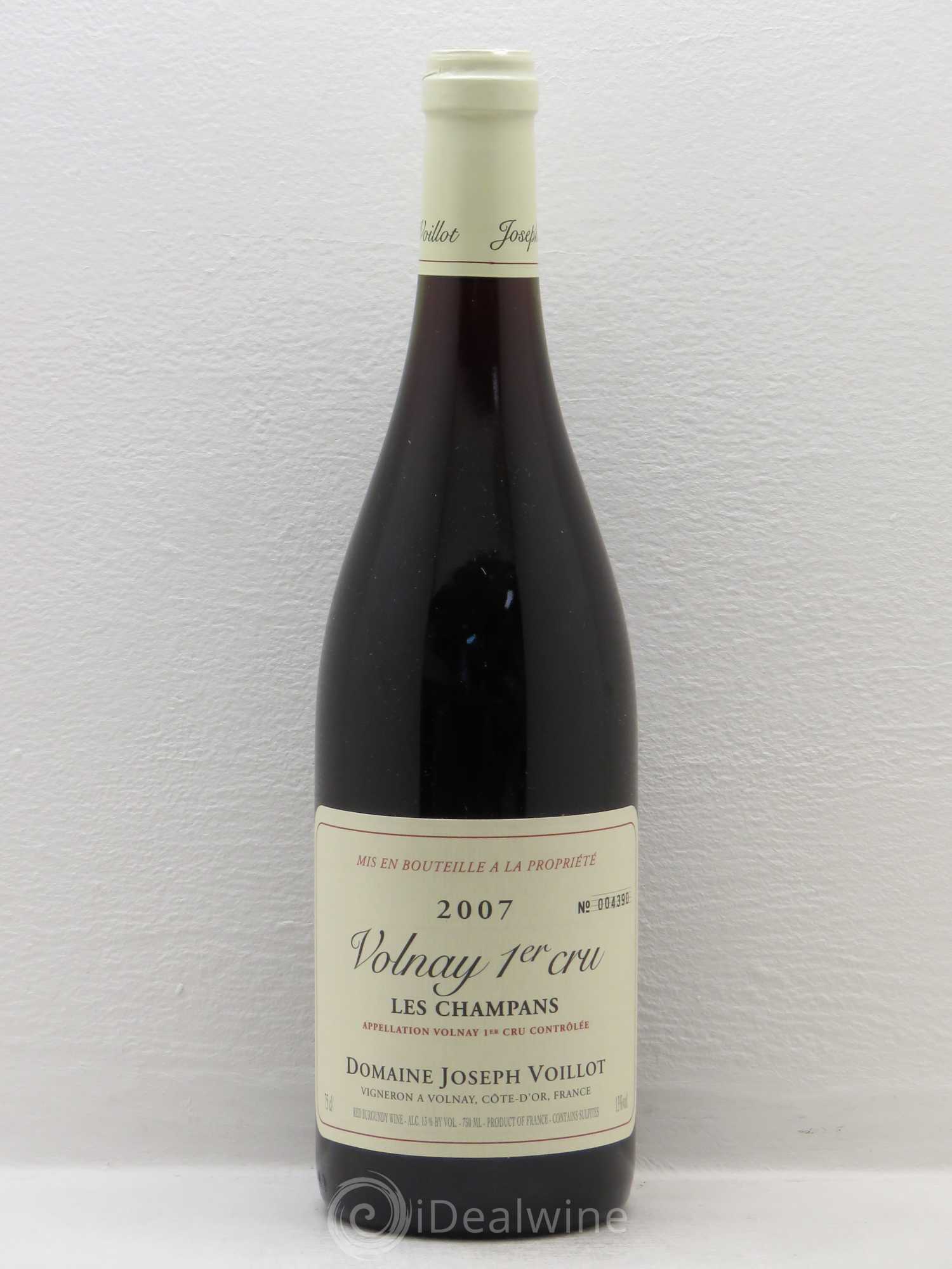Volnay 1er Cru les Champans Joseph Voillot (Domaine) 2007 - Lot de 1 bouteille - 0