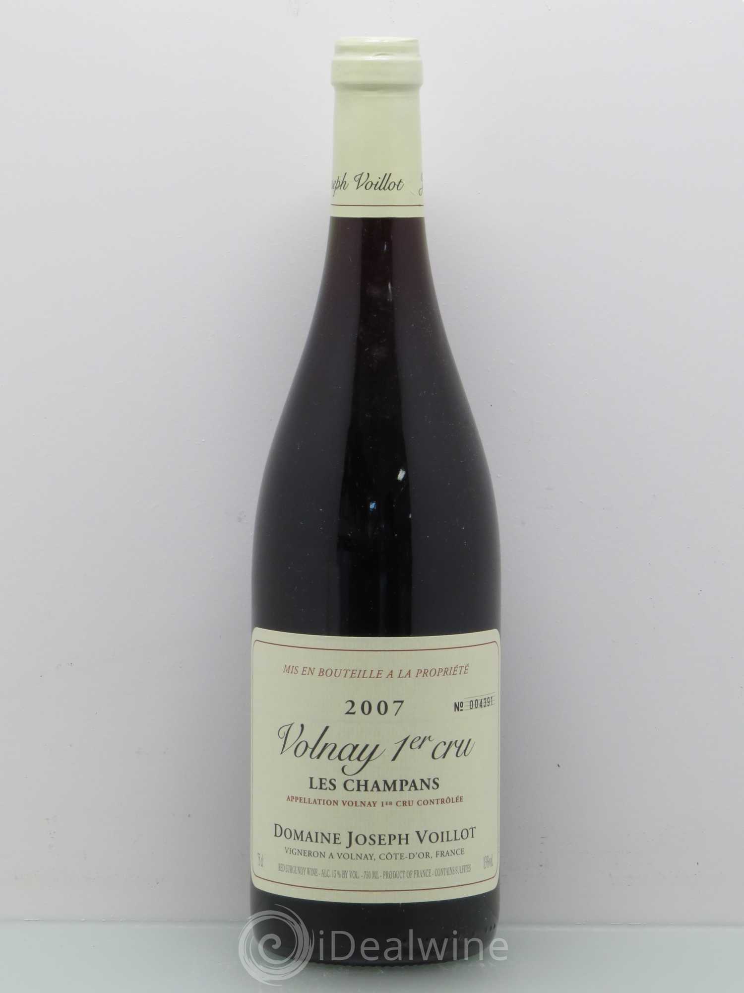Volnay 1er Cru Les Champans Domaine Joseph Voillot 2007 - Lot de 1 bouteille - 0