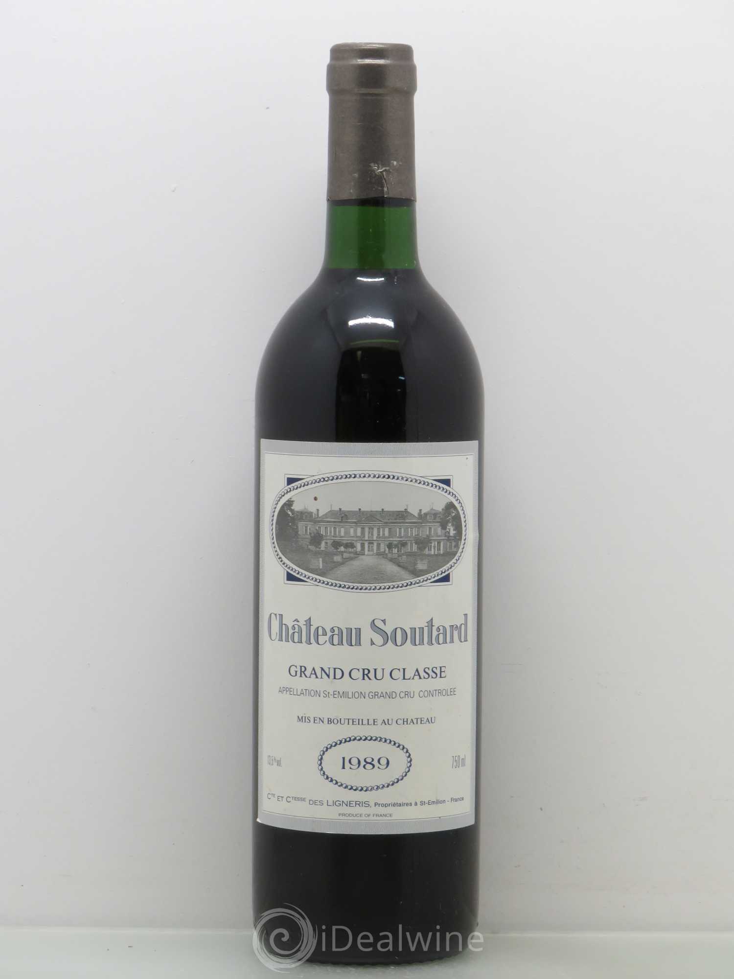 Château Soutard Grand Cru Classé 1989 - Lot de 1 bouteille - 0