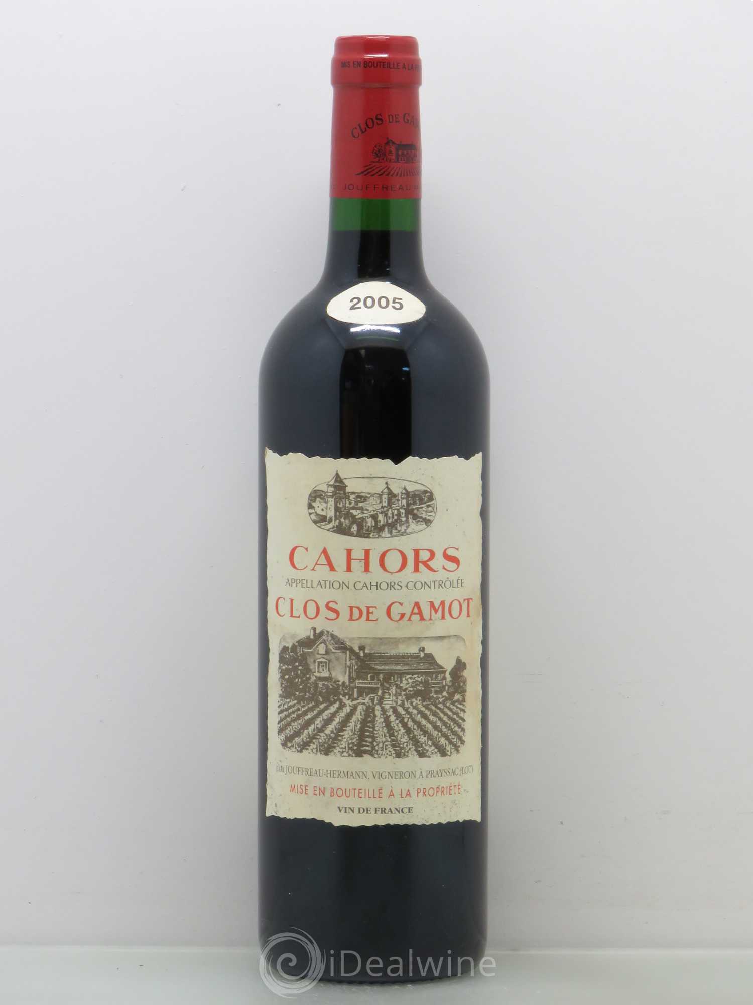Cahors Clos de Gamot famille Jouffreau 2005 - Lot de 1 bouteille - 0