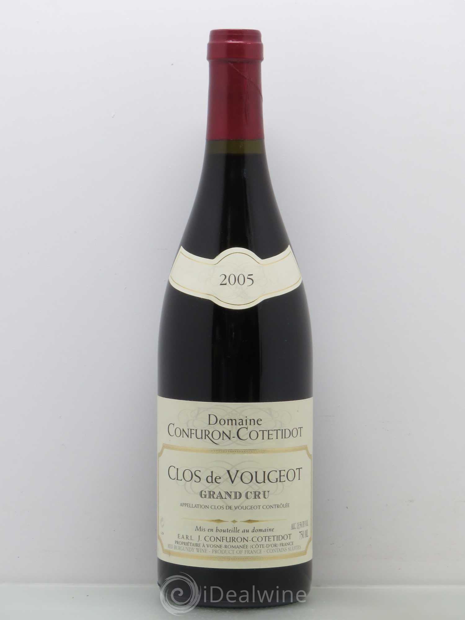 Clos de Vougeot Grand Cru Confuron-Cotetidot 2005 - Lot de 1 bouteille - 0