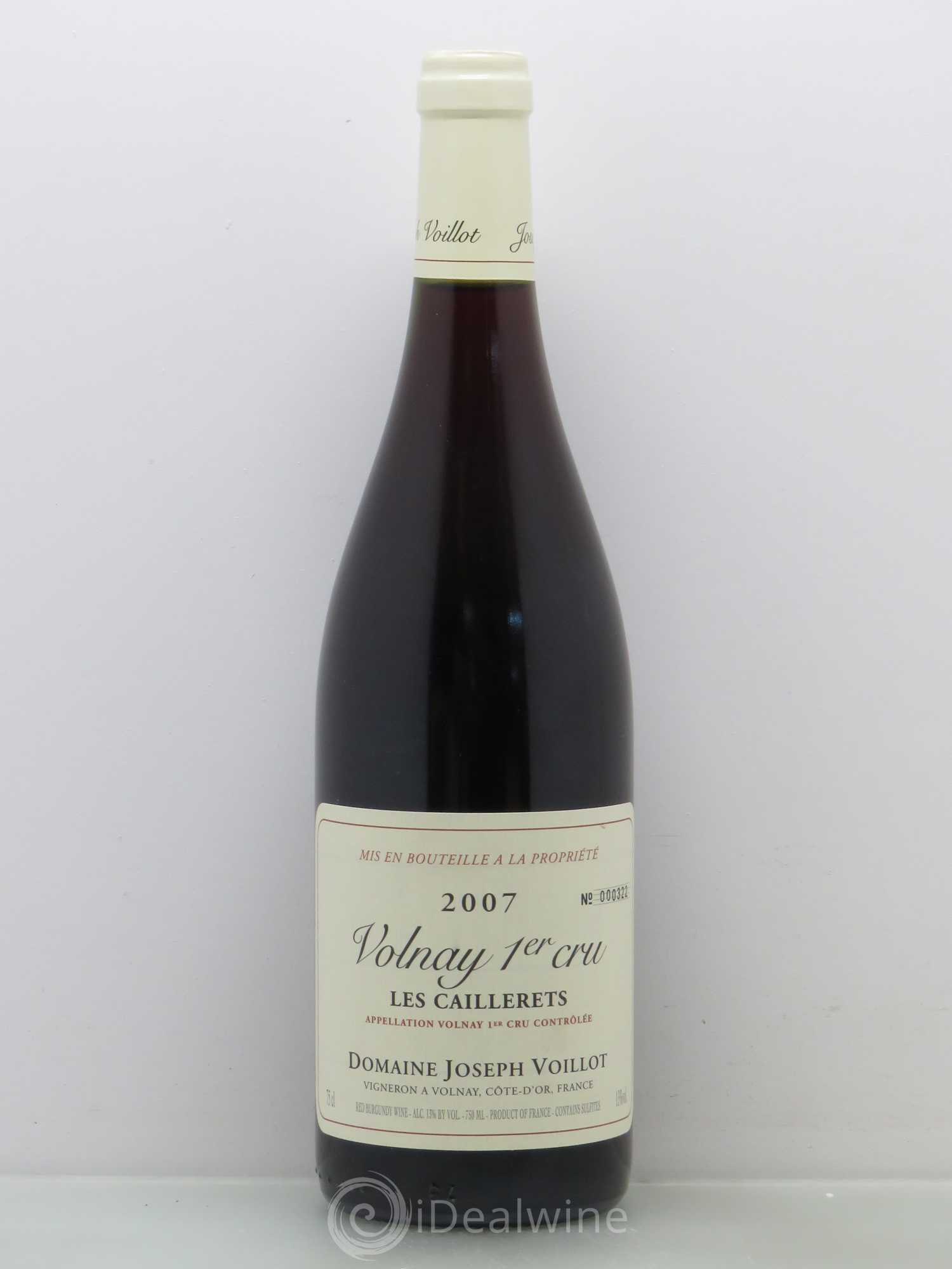 Volnay 1er Cru Les Caillerets Joseph Voillot (Domaine) 2007 - Lot de 1 bouteille - 0