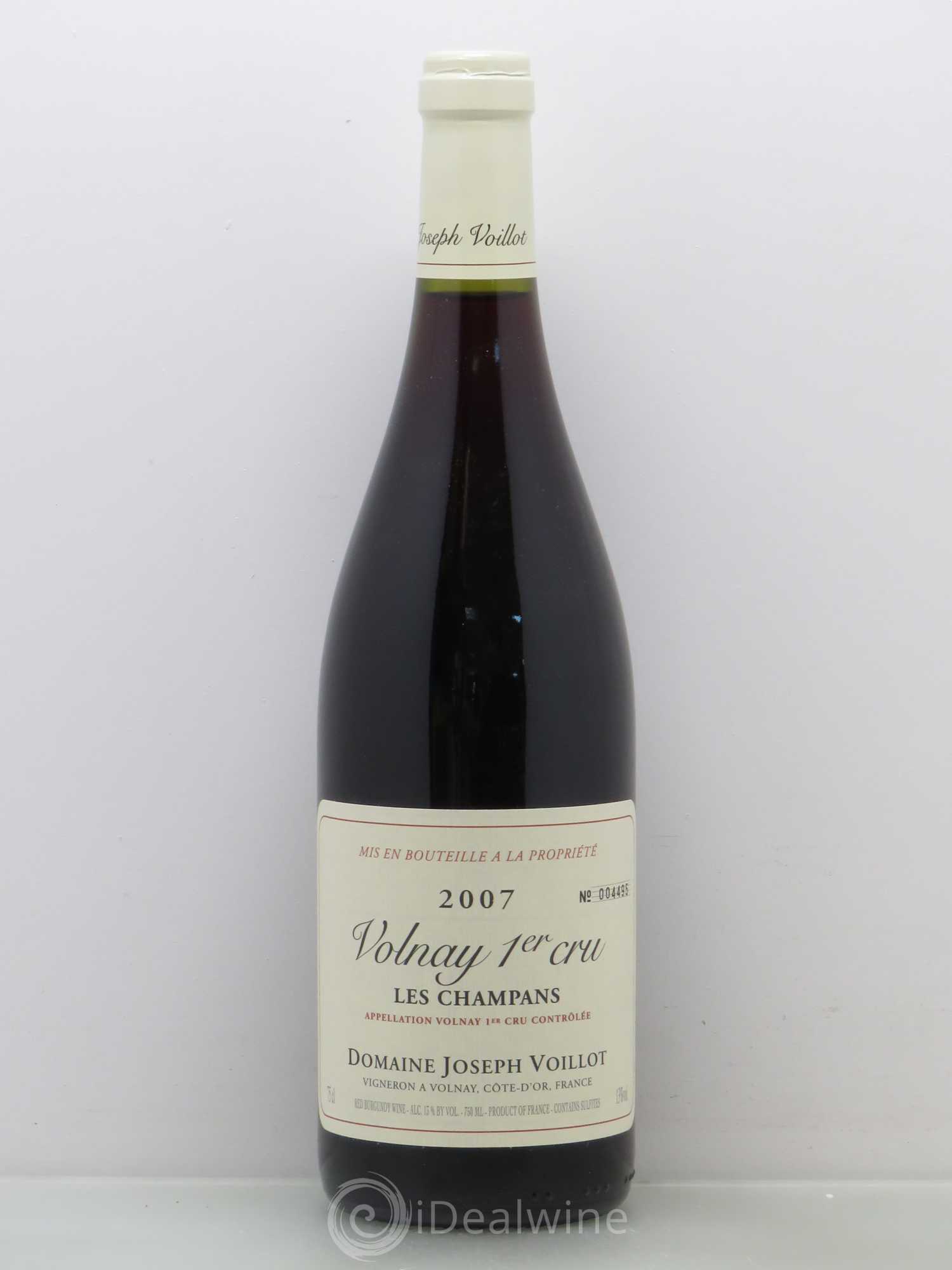 Volnay 1er Cru les Champans Joseph Voillot (Domaine) 2007 - Lot de 1 bouteille - 0