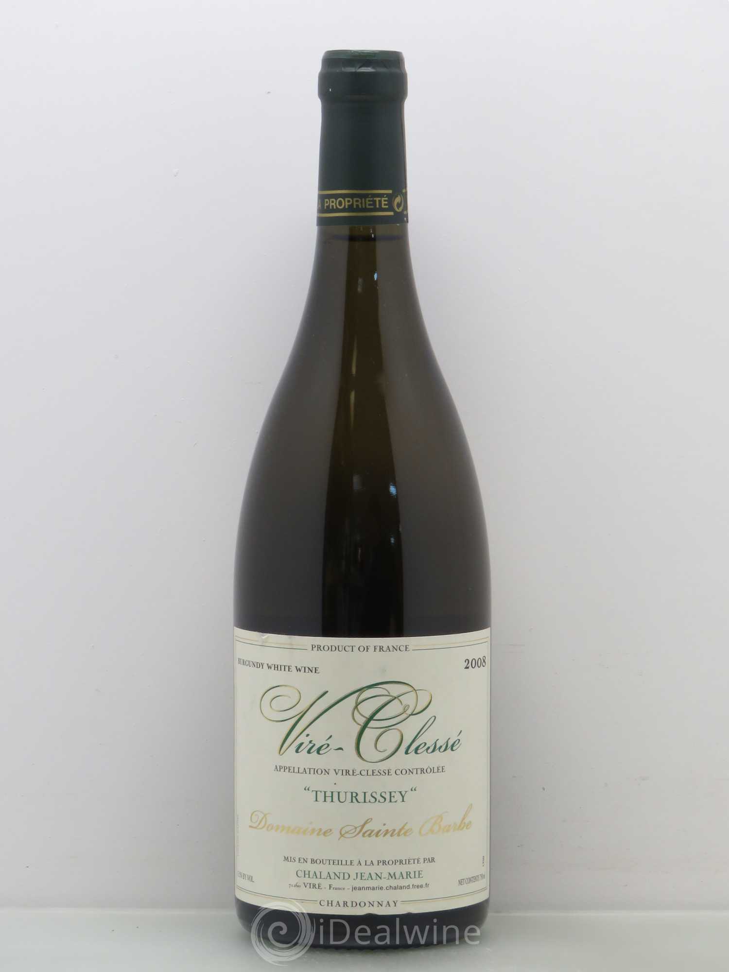 Viré-Clessé Thurissey Domaine Sainte Barbe 2008 - Posten von 1 Flasche - 0