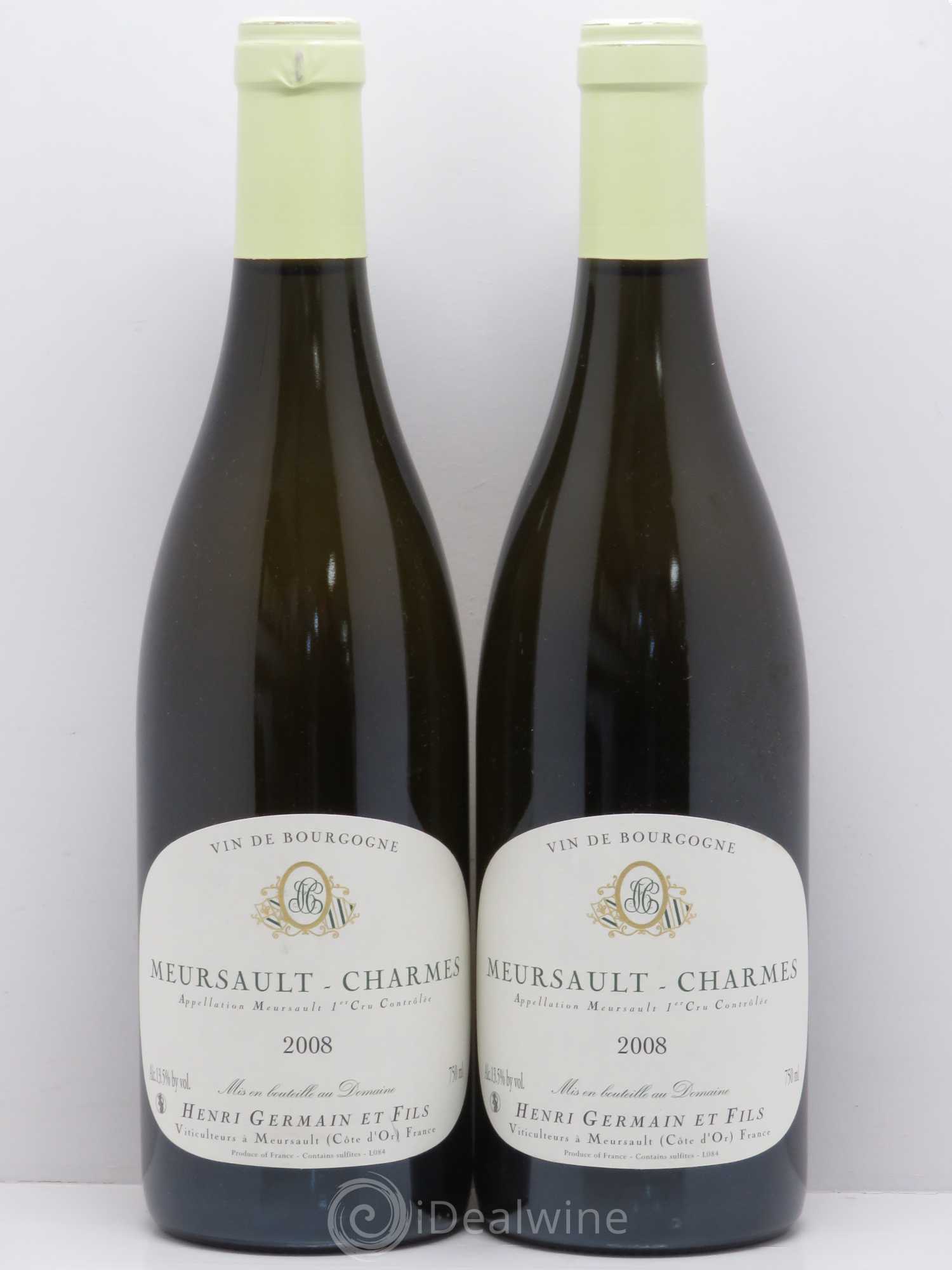 Meursault 1er Cru Charmes Domaine H.Germain Pere Et Fils 2008 - Posten von 2 Flaschen - 0