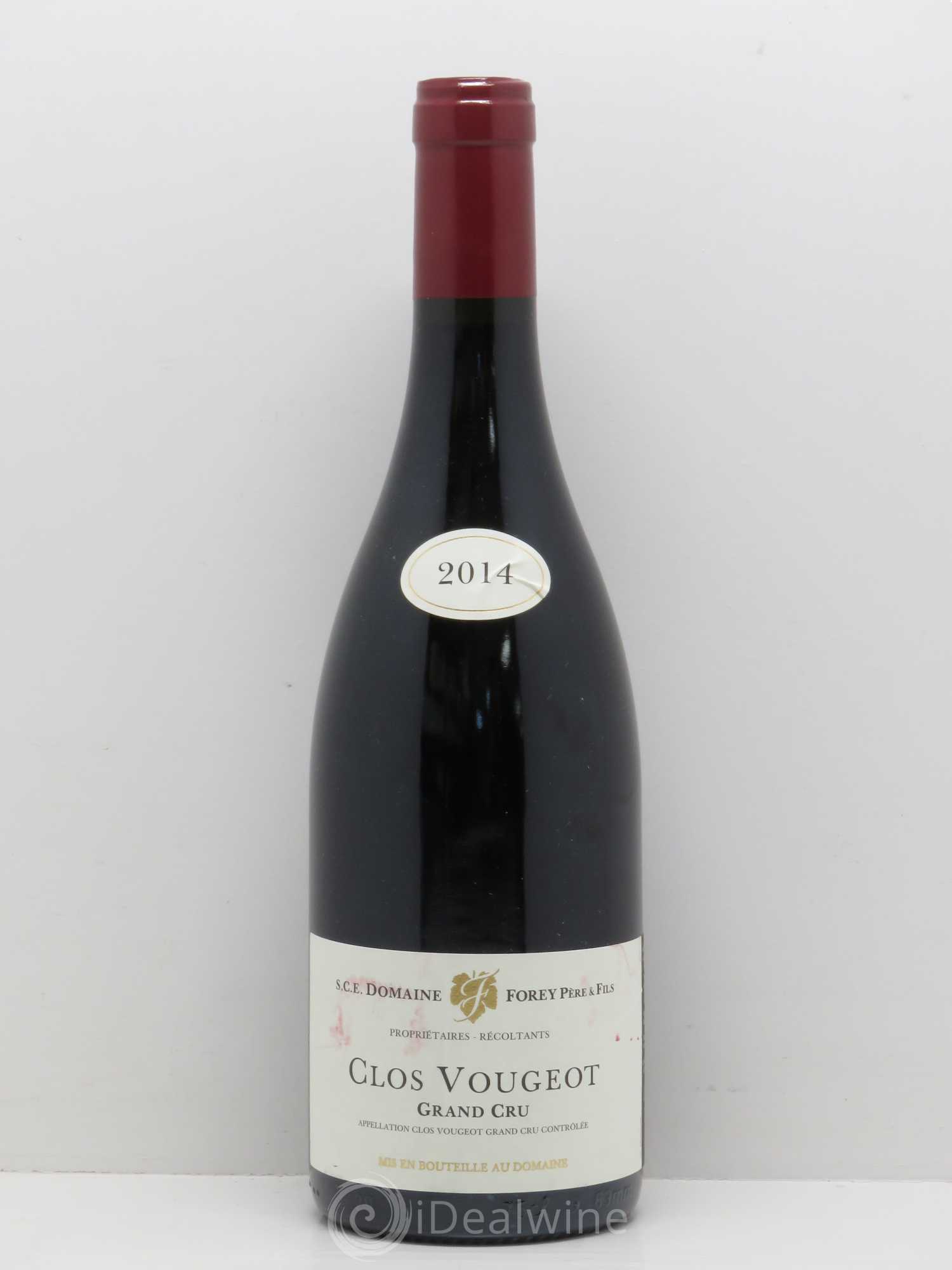 Clos de Vougeot Grand Cru Domaine Régis Forey 2014 - Lot de 1 bouteille - 0