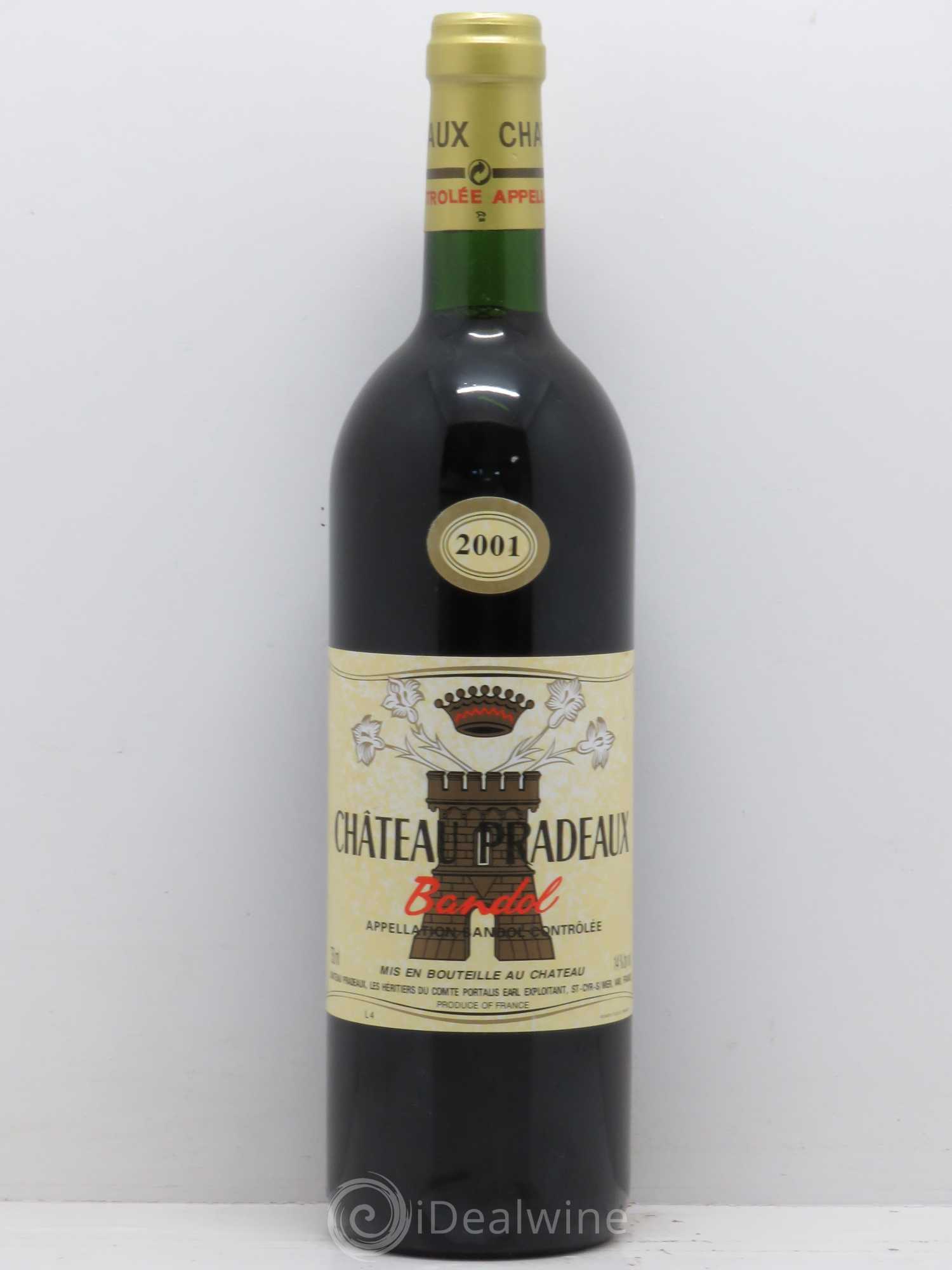 Bandol Château Pradeaux Famille Portalis 2001 - Lot de 1 bouteille - 0