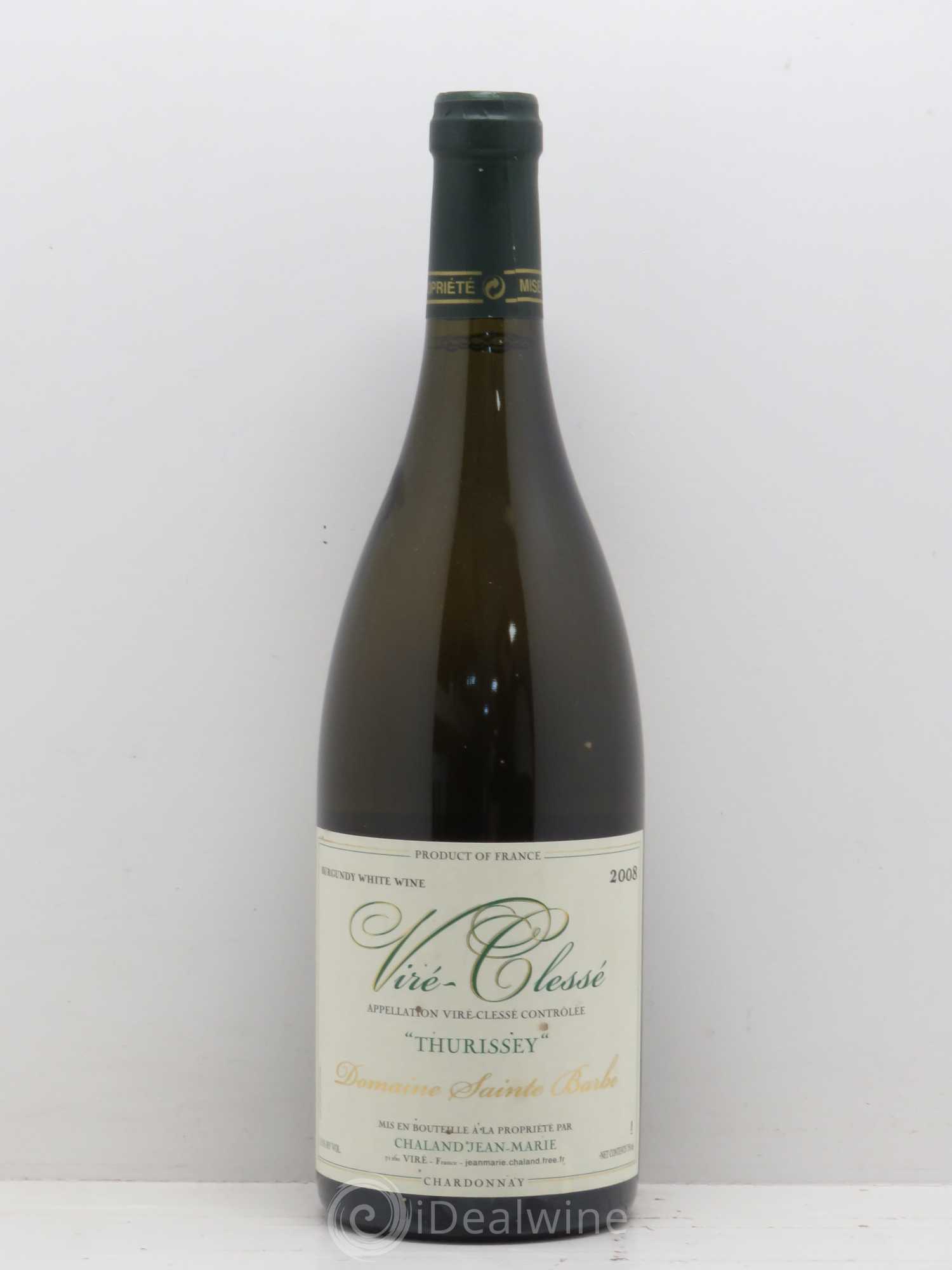 Viré-Clessé Thurissey domaine Sainte Barbe 2008 - Posten von 1 Flasche - 0
