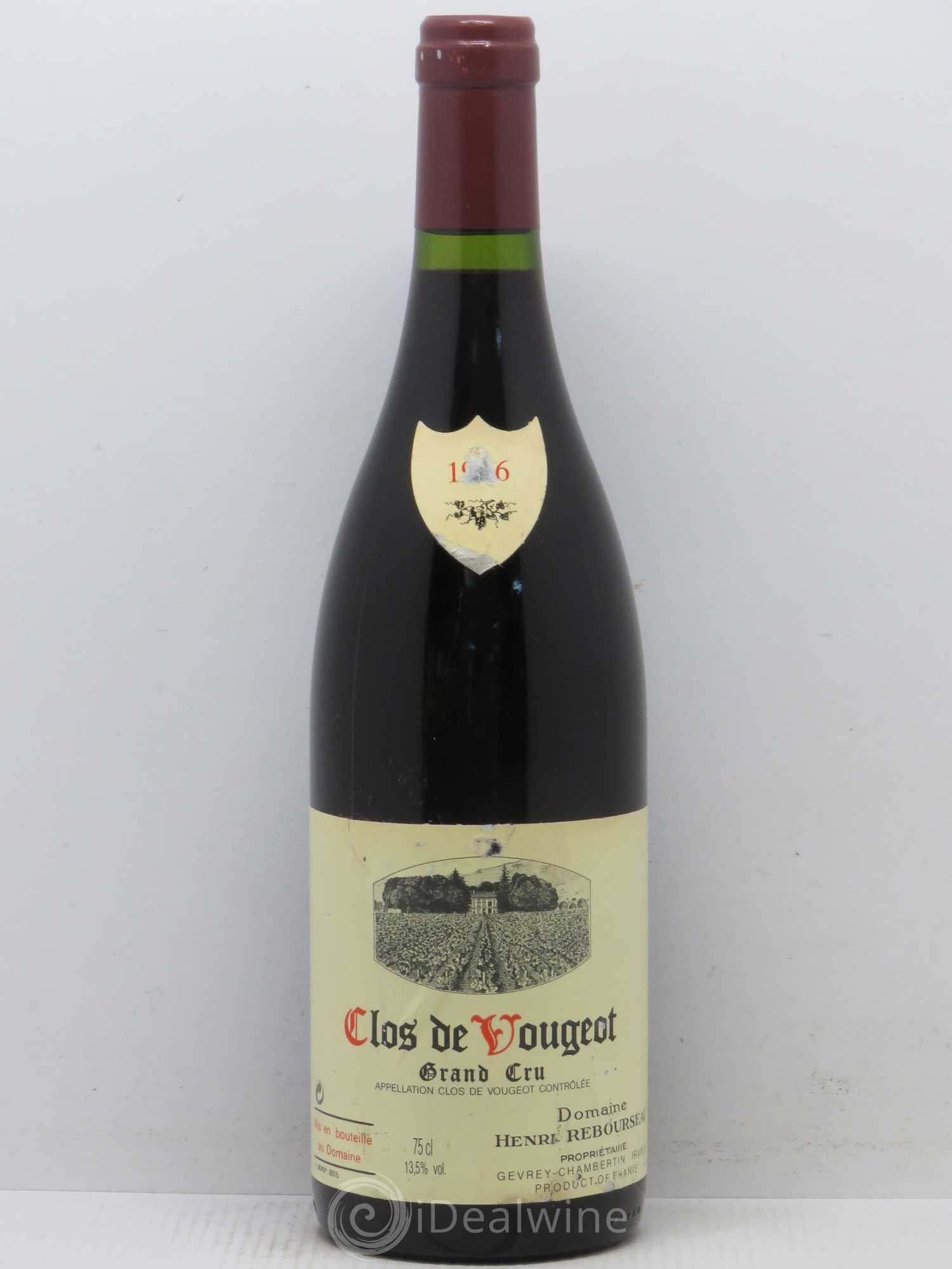 Clos de Vougeot Grand Cru Henri Rebourseau (Domaine) 1996 - Lot de 1 bouteille - 0
