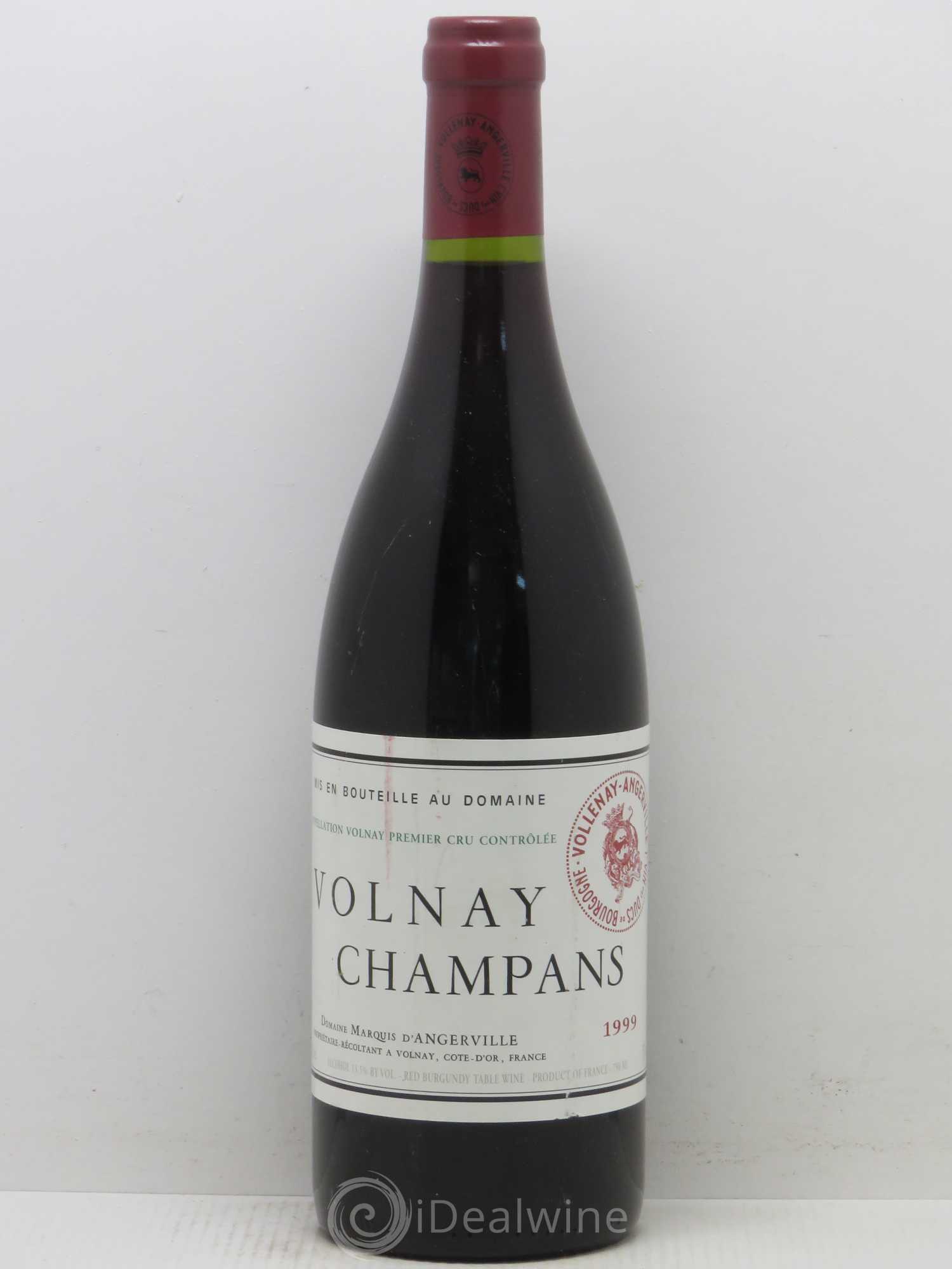 Volnay 1er Cru Champans Marquis d'Angerville (Domaine) 1999 - Lot de 1 bouteille - 0
