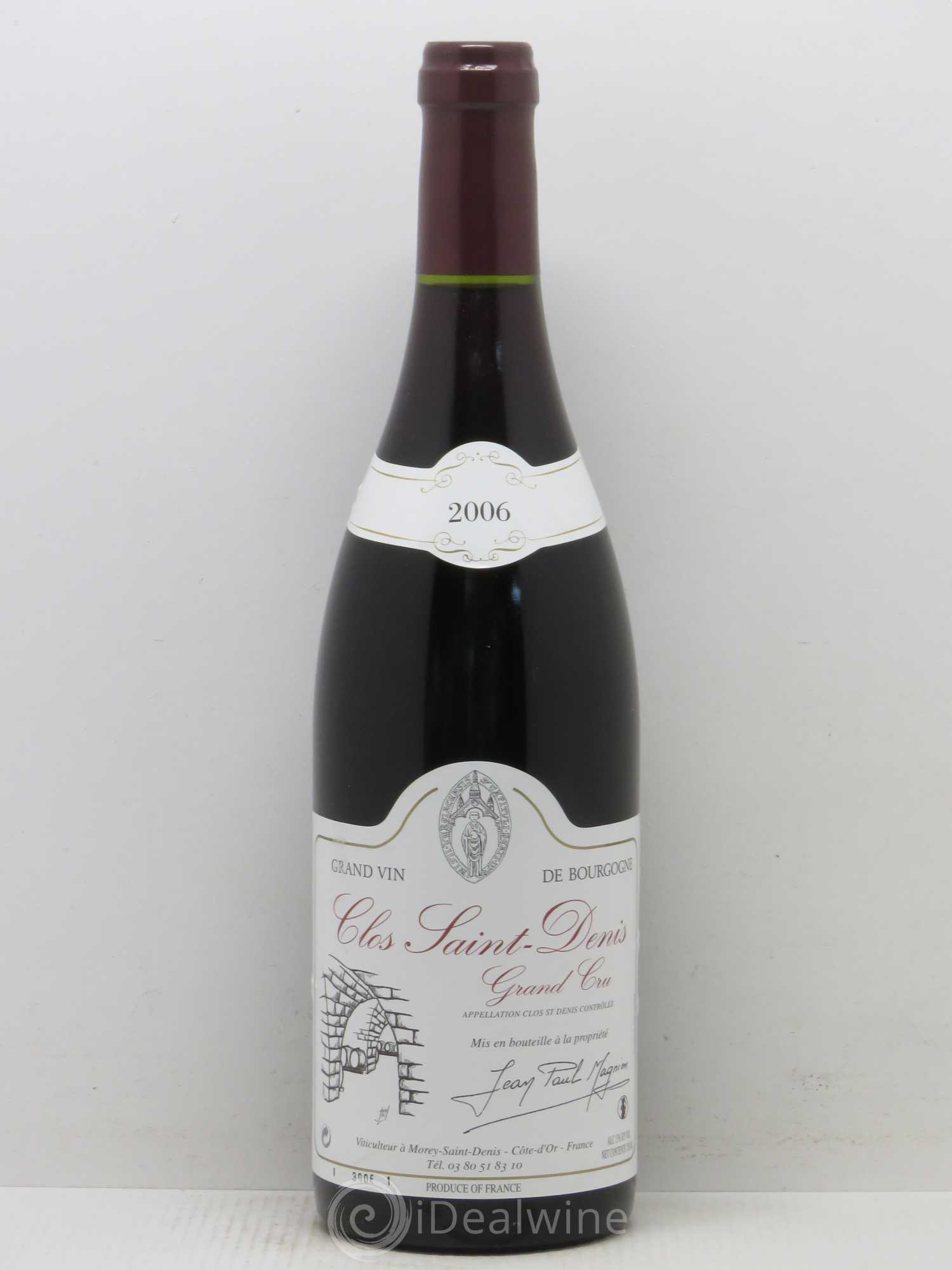 Clos Saint-Denis Grand Cru Stéphane Magnien (Domaine) Jean Paul Magnien 2006 - Lot de 1 bouteille - 0