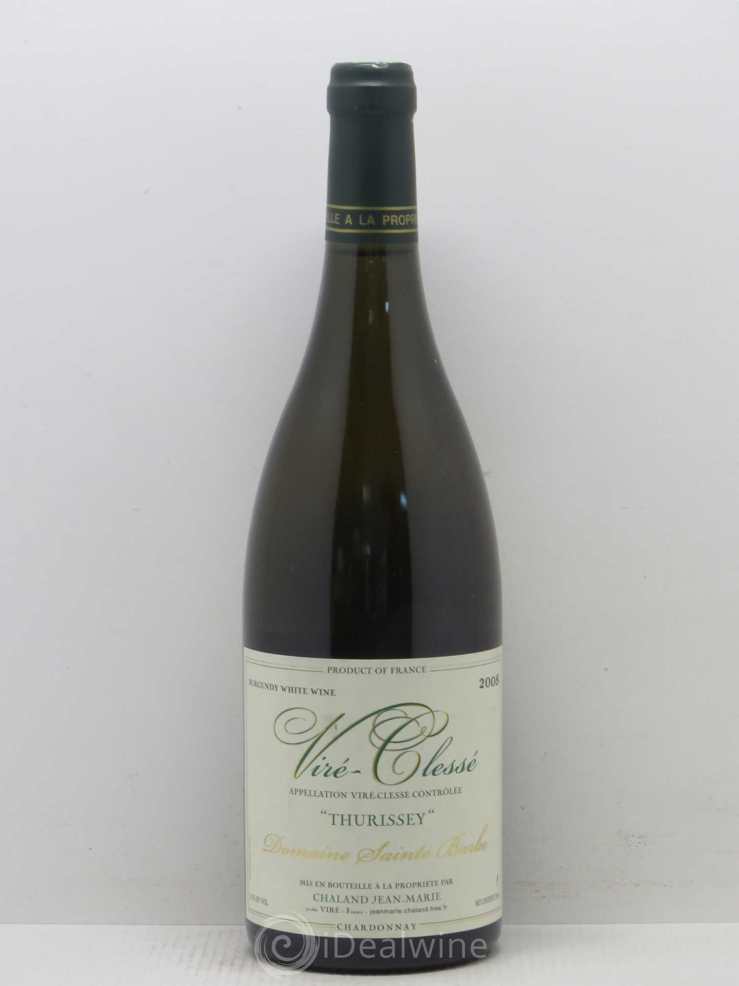 Viré-Clessé Thurissey Domaine Sainte-Barbe 2008 - Posten von 1 Flasche - 0