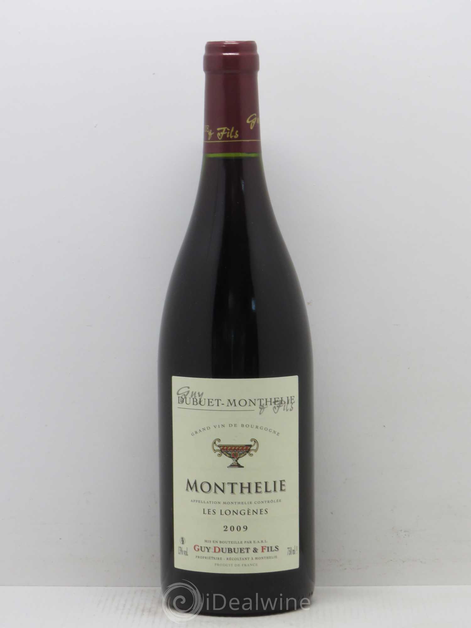 Monthélie Les Longènes Domaine Guy Dubuet 2009 - Posten von 1 Flasche - 0