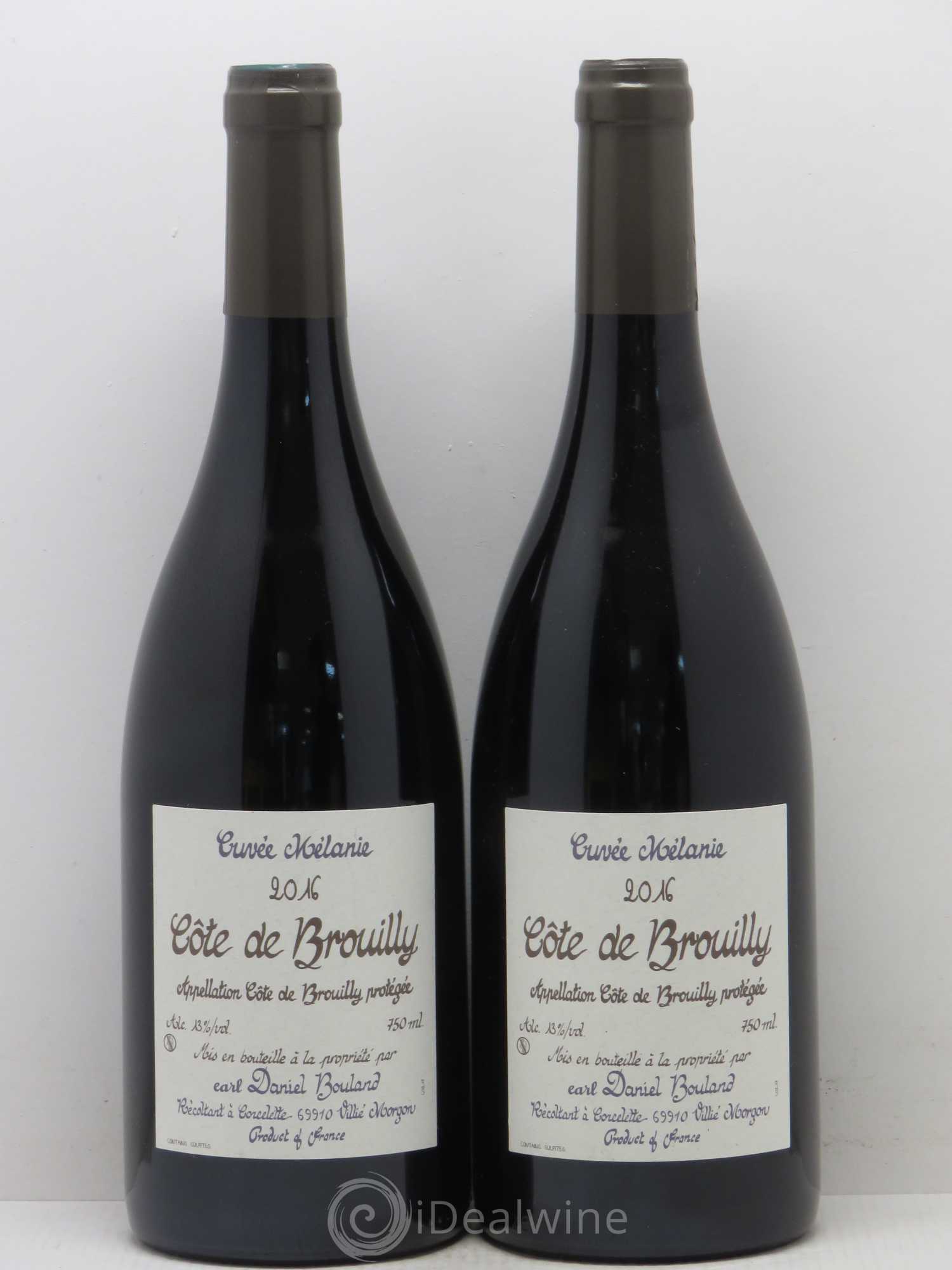 Côte de Brouilly Cuvée Mélanie Domaine Daniel Bouland 2016 - Posten von 2 Flaschen - 0