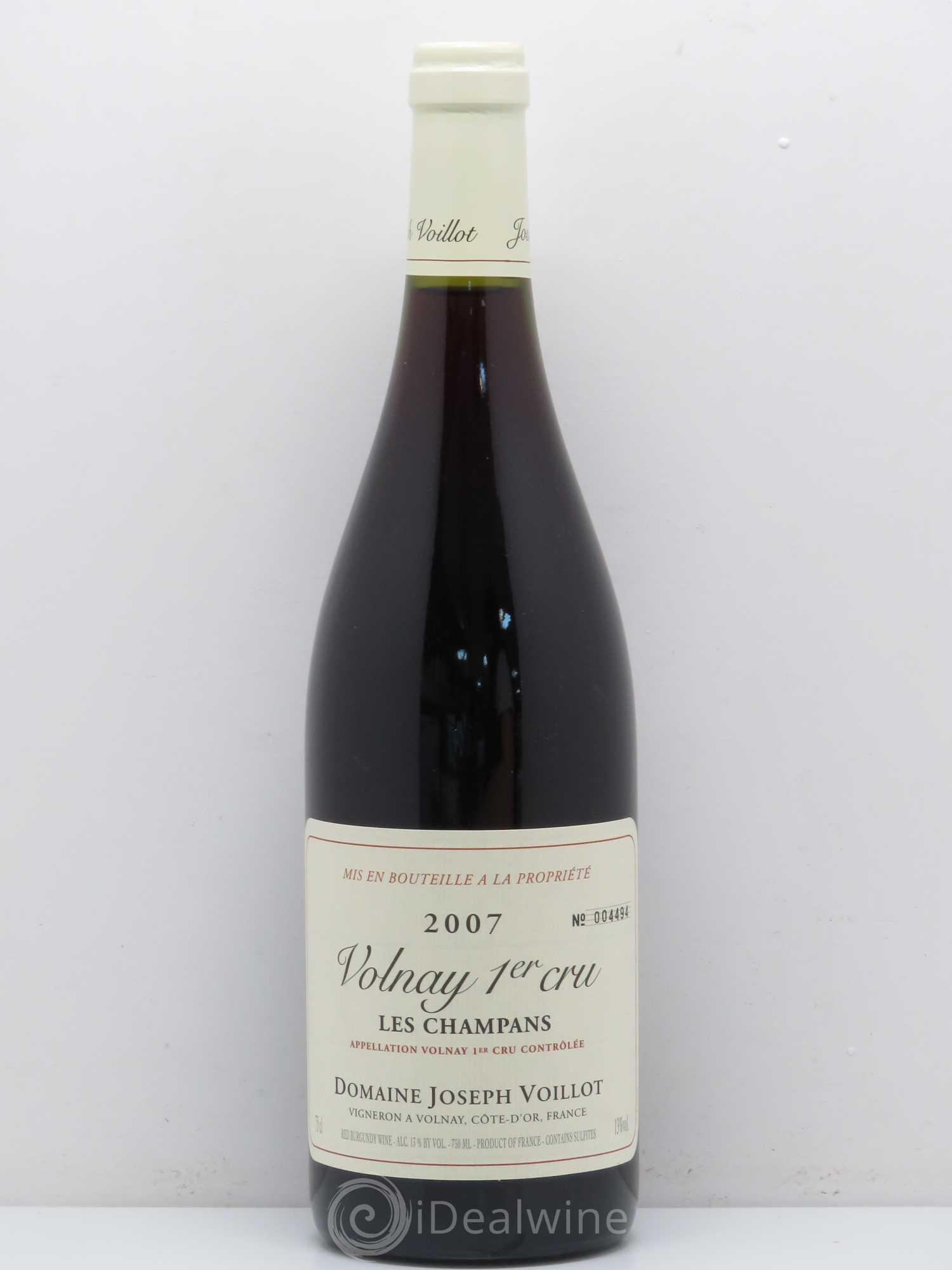 Volnay 1er Cru les Champans Joseph Voillot (Domaine) 2007 - Lot de 1 bouteille - 0