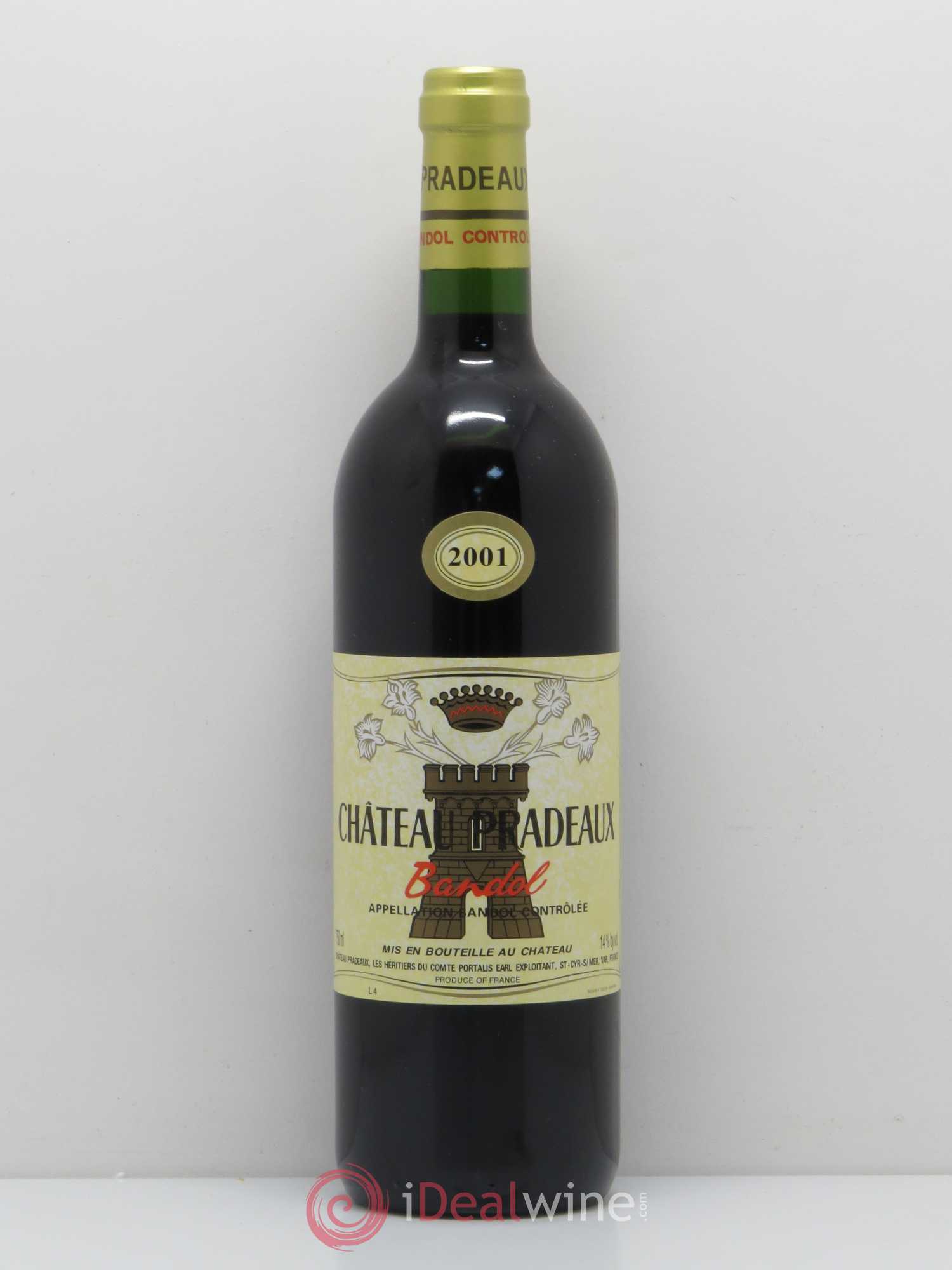 Bandol Château Pradeaux Famille Portalis 2001 - Lot de 1 bouteille - 0